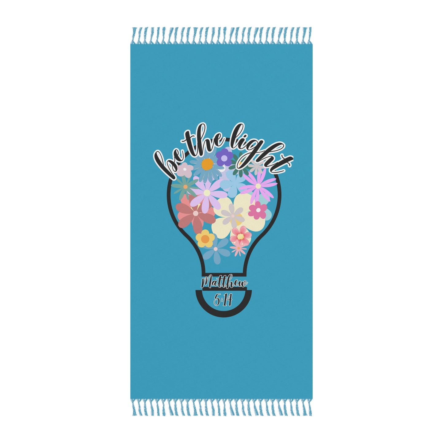 Christian Serenity - Boho Beach Cloth with Colorful Floral Design | Inspirational Bible Verse | Vibrant and Soft Beach Towel