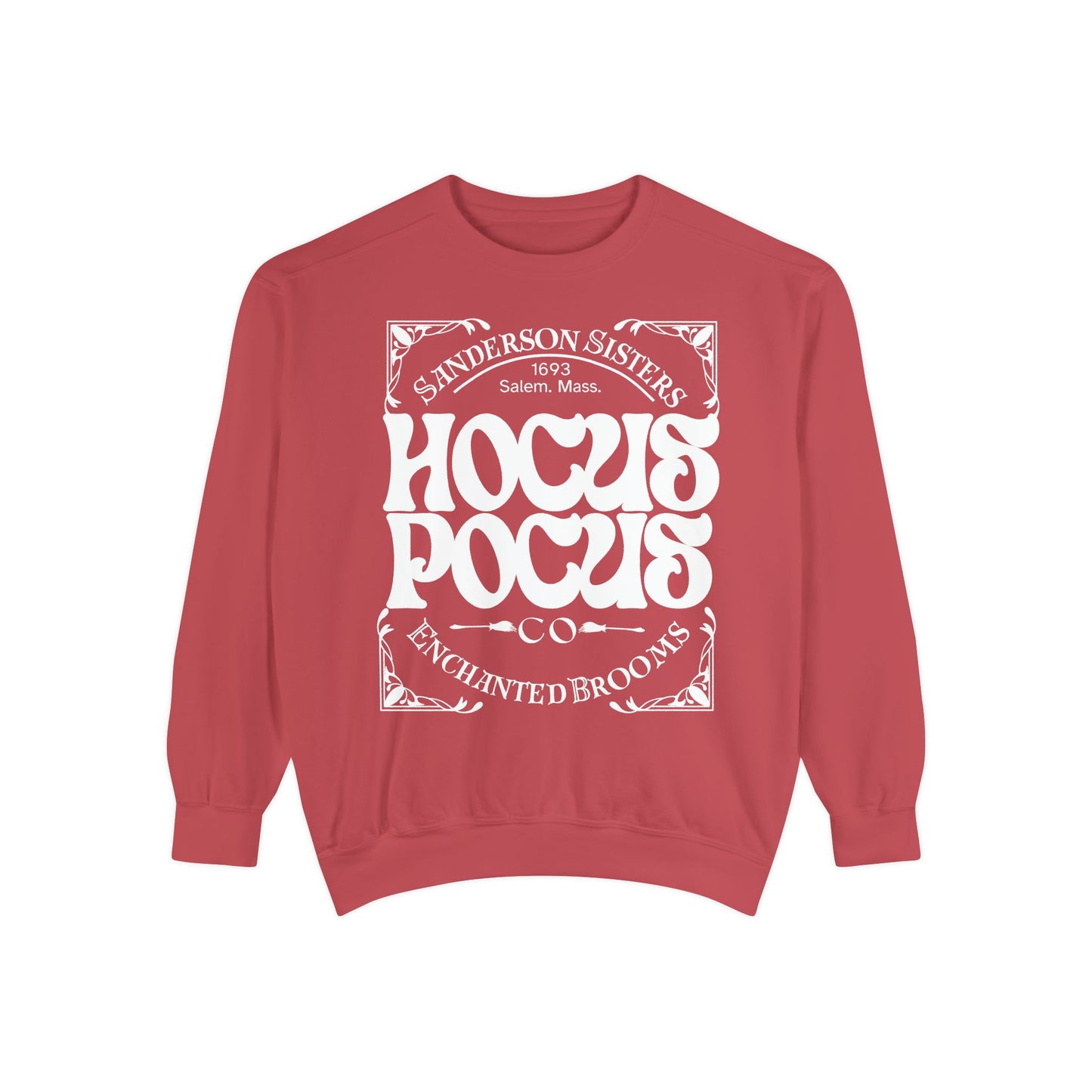 Hocus Pocus Theme Comfort Color Crewneck Sweatshirt - Halloween Sweatshirt - Enchanted Brooms Co - Sanderson Sisters Sweatshirt