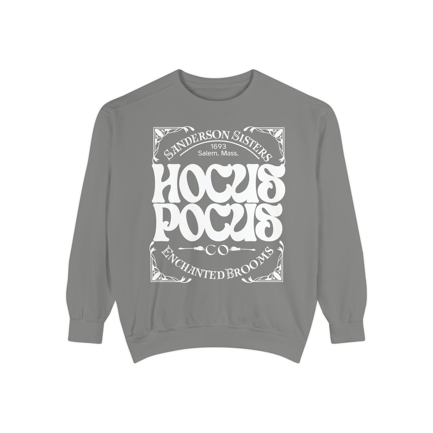 Hocus Pocus Theme Comfort Color Crewneck Sweatshirt - Halloween Sweatshirt - Enchanted Brooms Co - Sanderson Sisters Sweatshirt