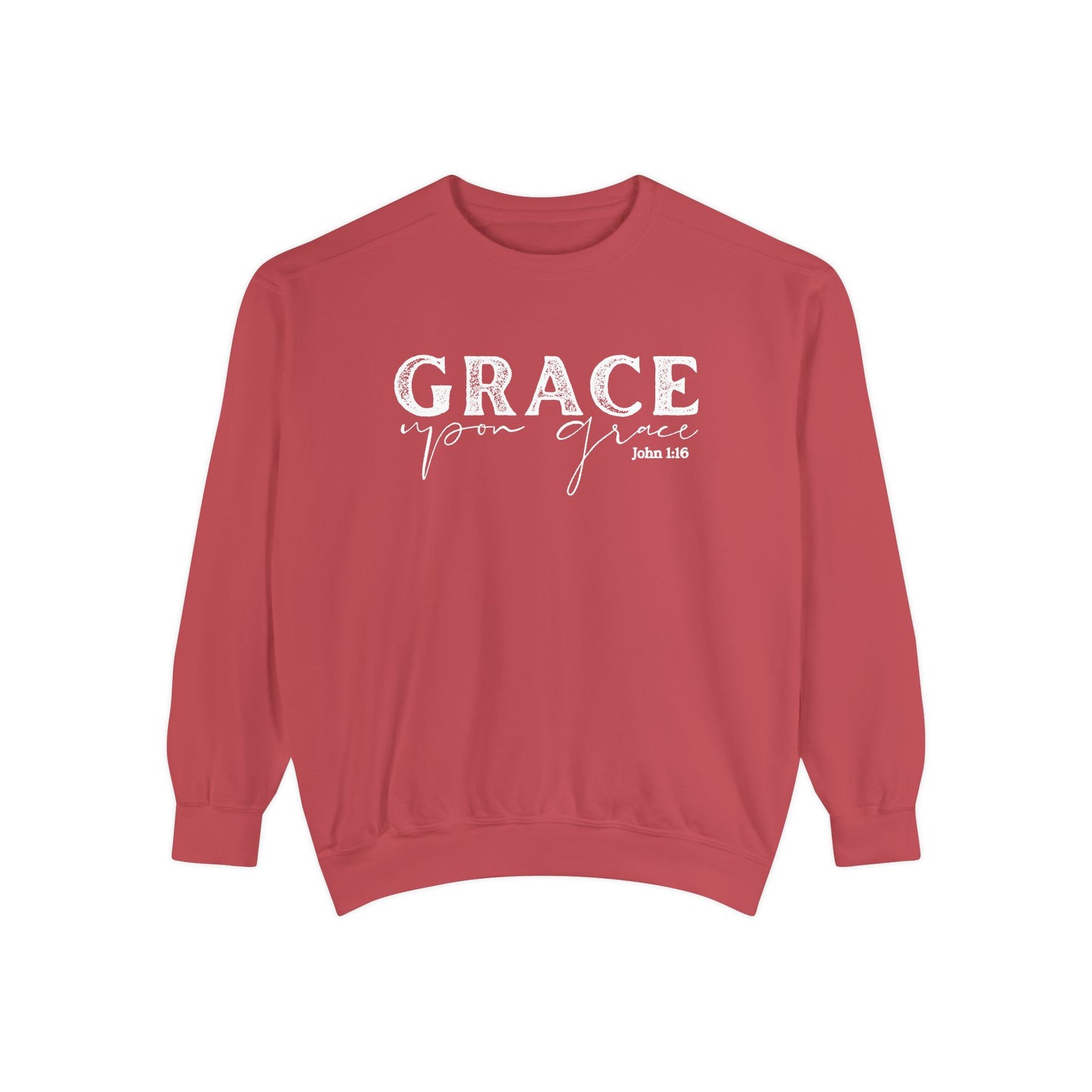 Grace Upon Grace Crewneck Sweatshirt - Crewneck Comfort Color Shirt - Bible Verse Shirt - Christian Women's Apparel