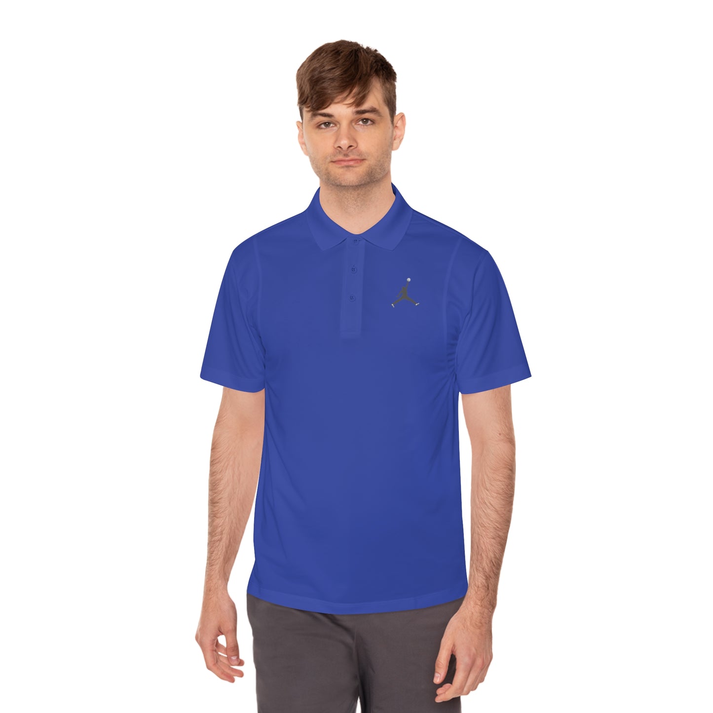 Men's Sport Polo Shirt; Golf Sports Men's Polo Shirt with Jordan Sign and Golf Ball Motif- Jordan Inspired Golf Apparel