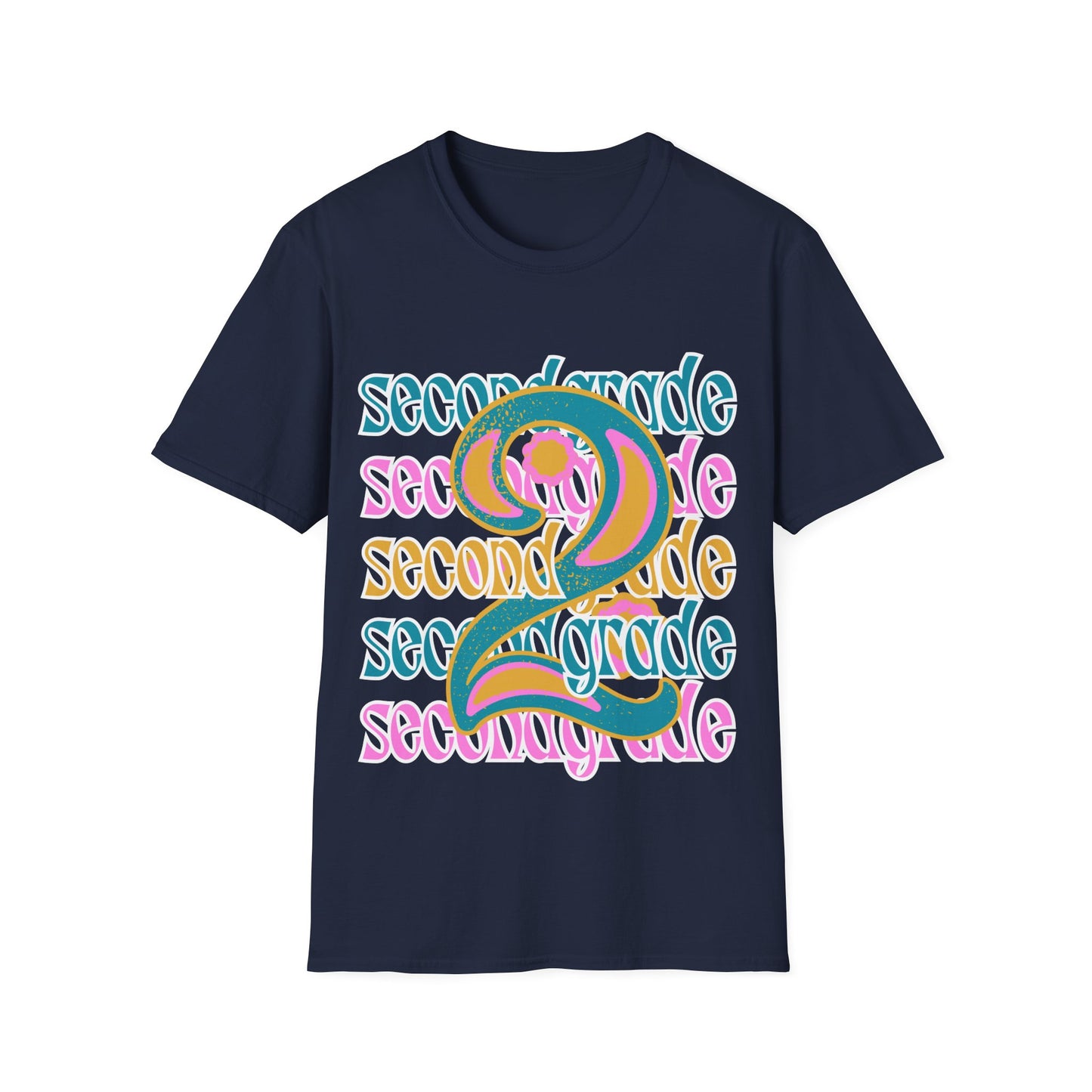Second Grade Teacher T-Shirt - Retro Design - Colorful Teacher Tee - Grade 2 - Teacher gifts - Grade Level Tees -