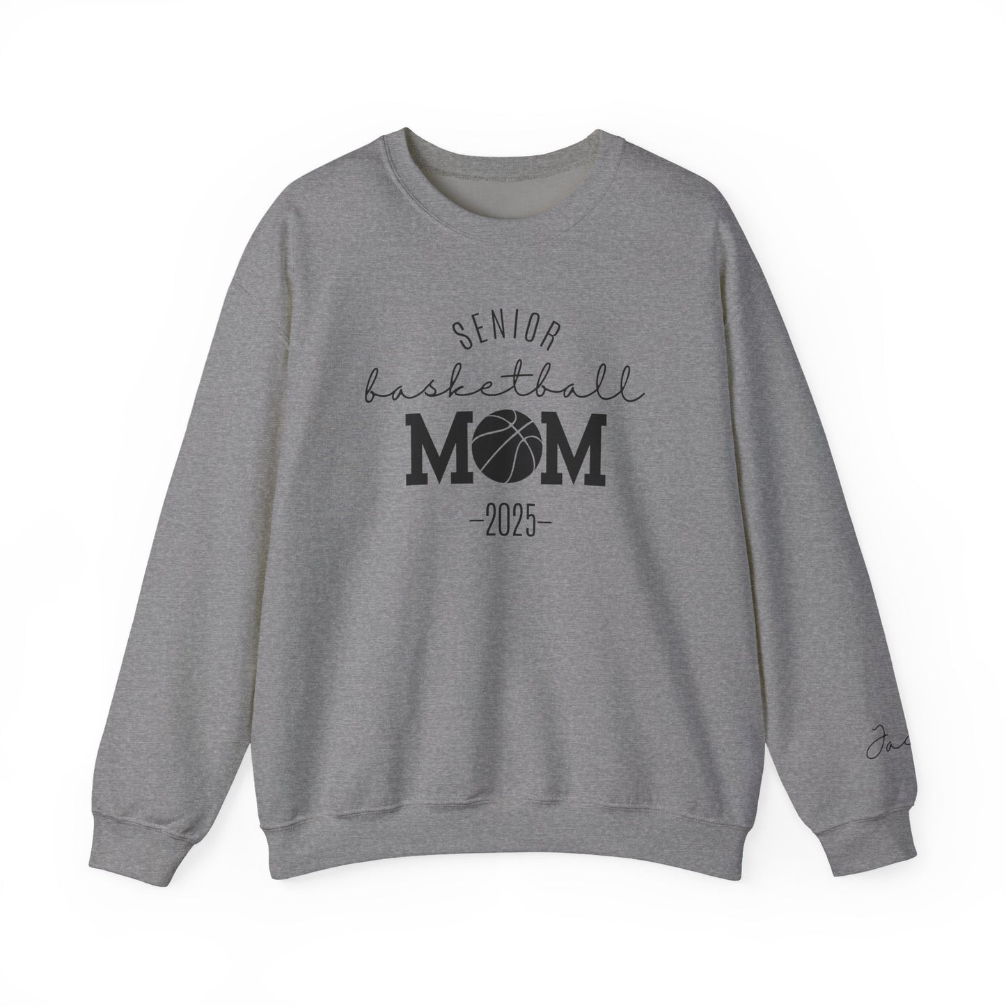 Basketball Mom Personalized Crewneck Sweatshirt for Senior Player, Team Mom Gift, Sports Mom Apparel, Customized Basketball Mom Sweatshirt