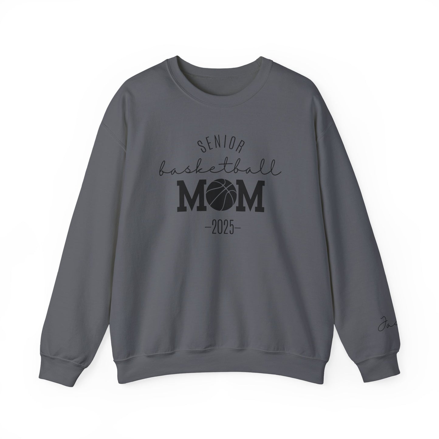 Basketball Mom Personalized Crewneck Sweatshirt for Senior Player, Team Mom Gift, Sports Mom Apparel, Customized Basketball Mom Sweatshirt