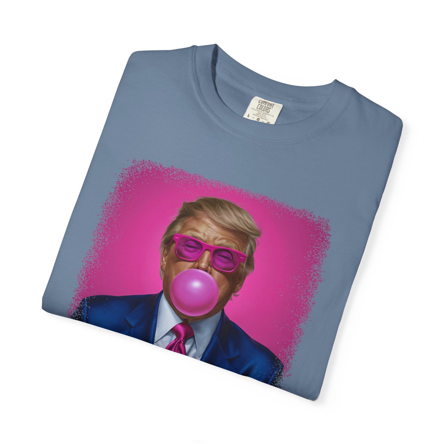 Bubblegum Bliss Comfort Tee - Cute Donald Trump Graphic - Womens Soft Comfort Color T-Shirt - MAGA