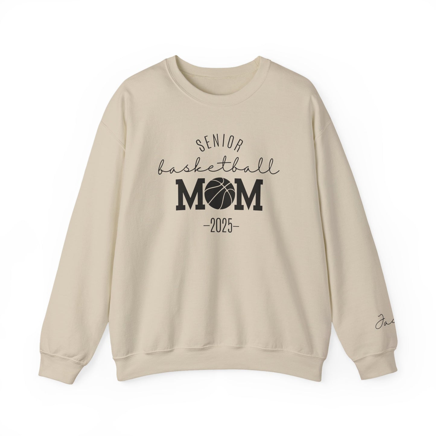 Basketball Mom Personalized Crewneck Sweatshirt for Senior Player, Team Mom Gift, Sports Mom Apparel, Customized Basketball Mom Sweatshirt