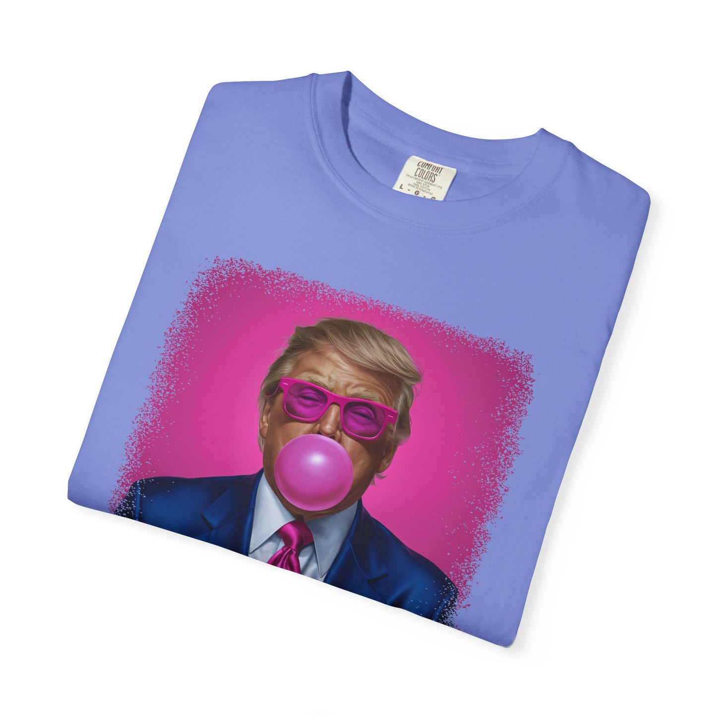 Bubblegum Bliss Comfort Tee - Cute Donald Trump Graphic - Womens Soft Comfort Color T-Shirt - MAGA
