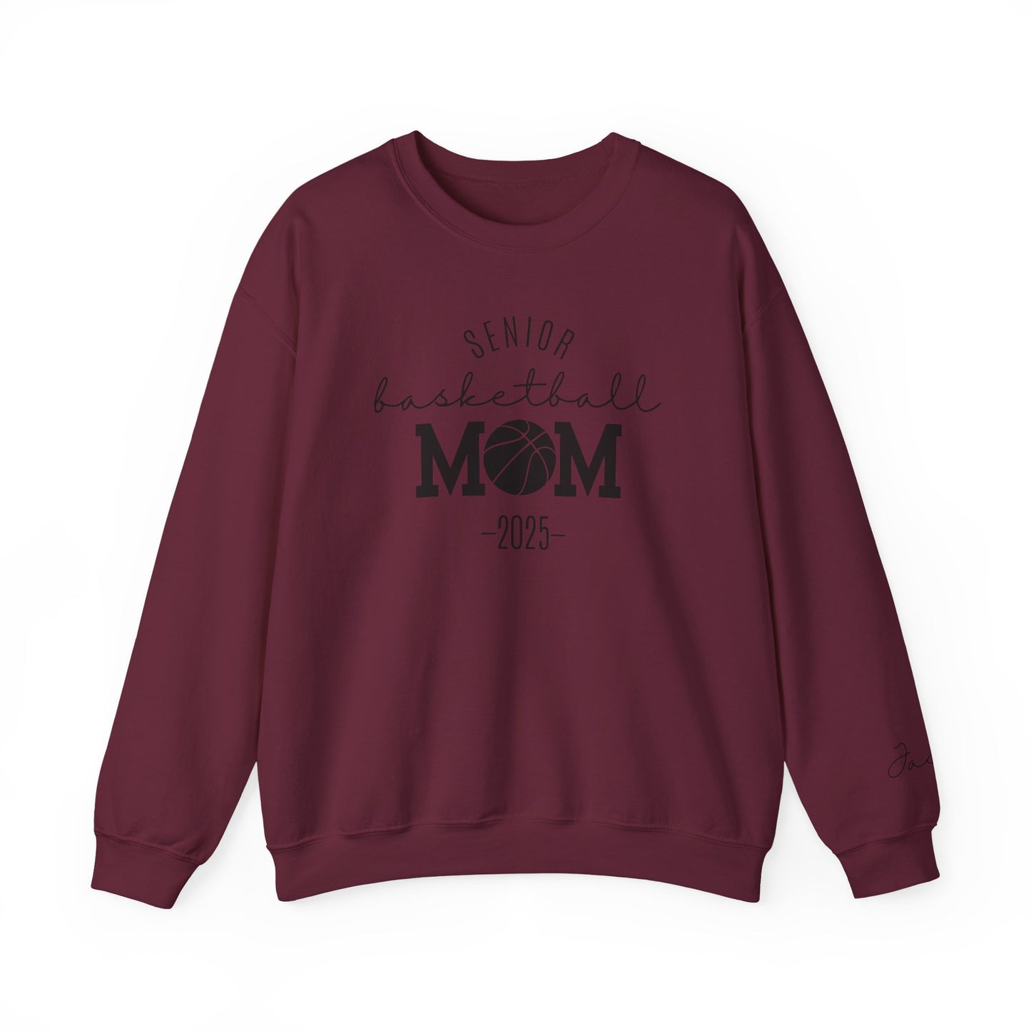 Basketball Mom Personalized Crewneck Sweatshirt for Senior Player, Team Mom Gift, Sports Mom Apparel, Customized Basketball Mom Sweatshirt