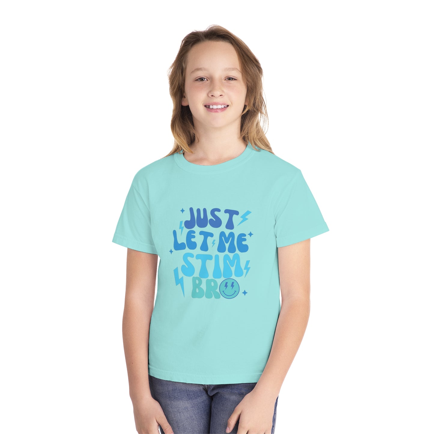 Just Let Me Stim - Autism Acceptance T-shirt - Smiley Face Shirt for Boys or Girls