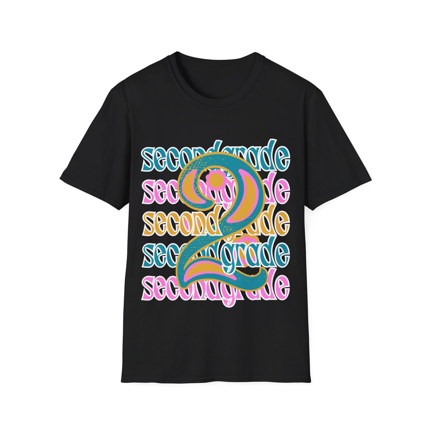 Second Grade Teacher T-Shirt - Retro Design - Colorful Teacher Tee - Grade 2 - Teacher gifts - Grade Level Tees -