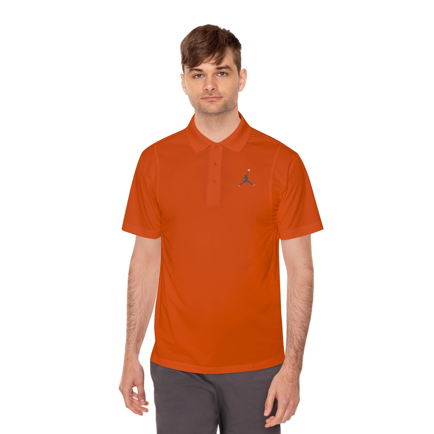 Men's Sport Polo Shirt; Golf Sports Men's Polo Shirt with Jordan Sign and Golf Ball Motif- Jordan Inspired Golf Apparel