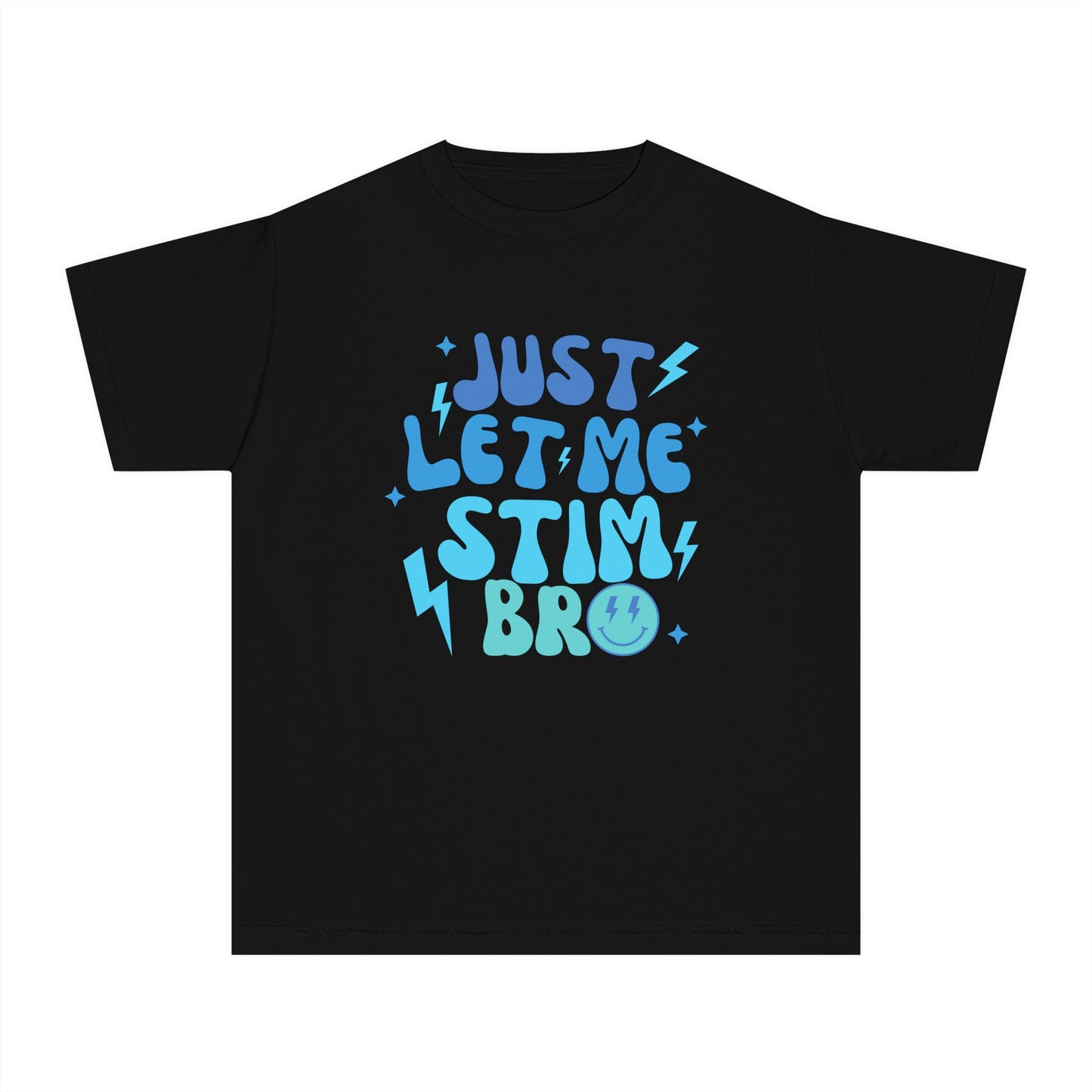 Just Let Me Stim - Autism Acceptance T-shirt - Smiley Face Shirt for Boys or Girls