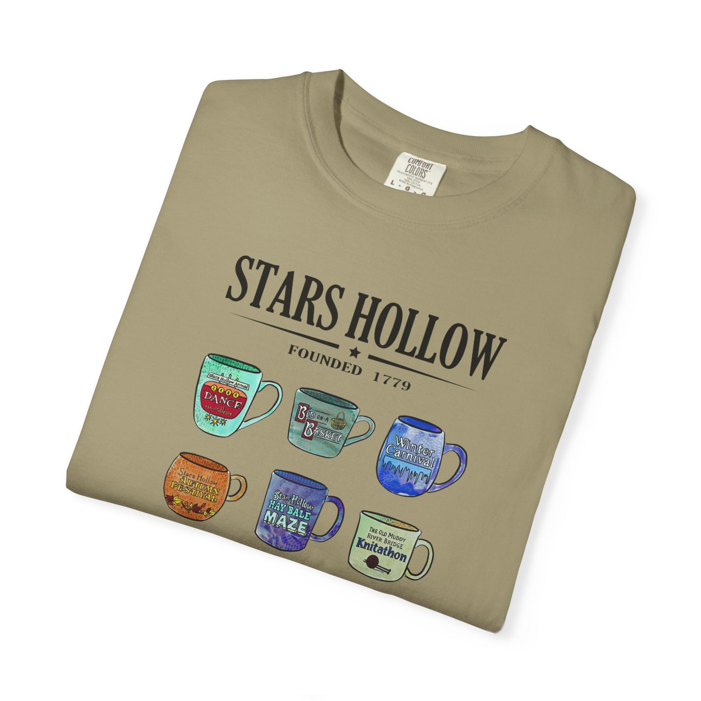 Gilmore Girls Inspired Stars Hollow Coffee Cup T-Shirt - Comfort Colors Tee - Cozy Fan Apparel