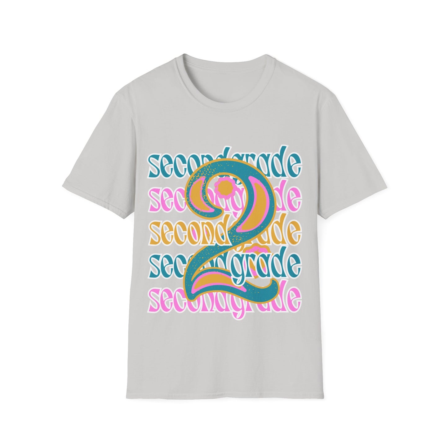 Second Grade Teacher T-Shirt - Retro Design - Colorful Teacher Tee - Grade 2 - Teacher gifts - Grade Level Tees -