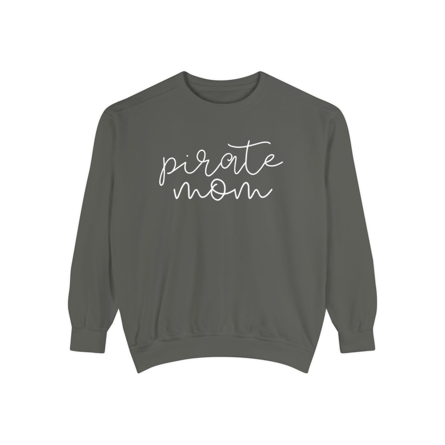 Pirate Mom Comfort Color Sweatshirt - Pirate Theme Shirt - Mom Shirt - Women's Mascot Crewneck