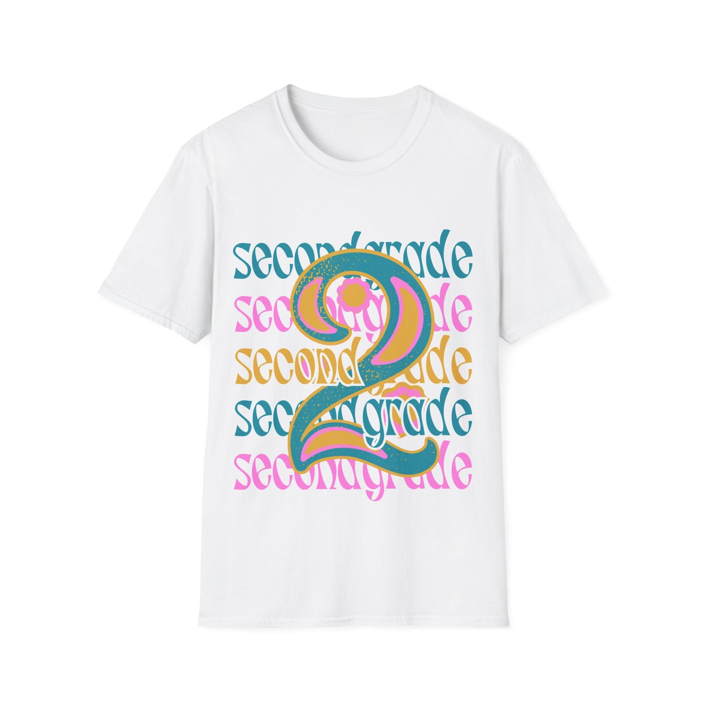 Second Grade Teacher T-Shirt - Retro Design - Colorful Teacher Tee - Grade 2 - Teacher gifts - Grade Level Tees -