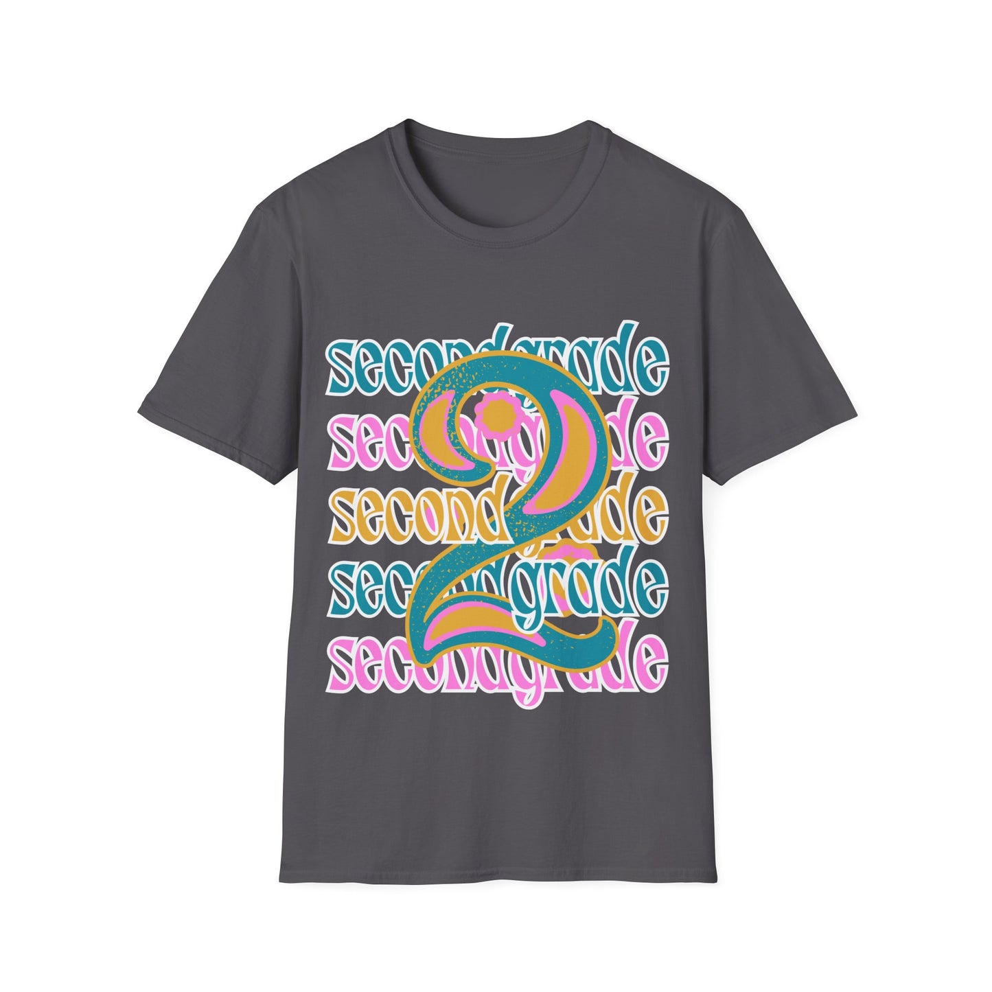 Second Grade Teacher T-Shirt - Retro Design - Colorful Teacher Tee - Grade 2 - Teacher gifts - Grade Level Tees -