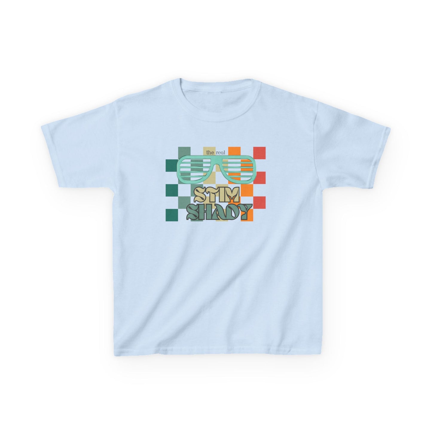 Neurodiversity Kids Tee, Autism Awareness Shirt, Stimming Tshirt, Real Stem Shady, Children's Heavy Cotton Top