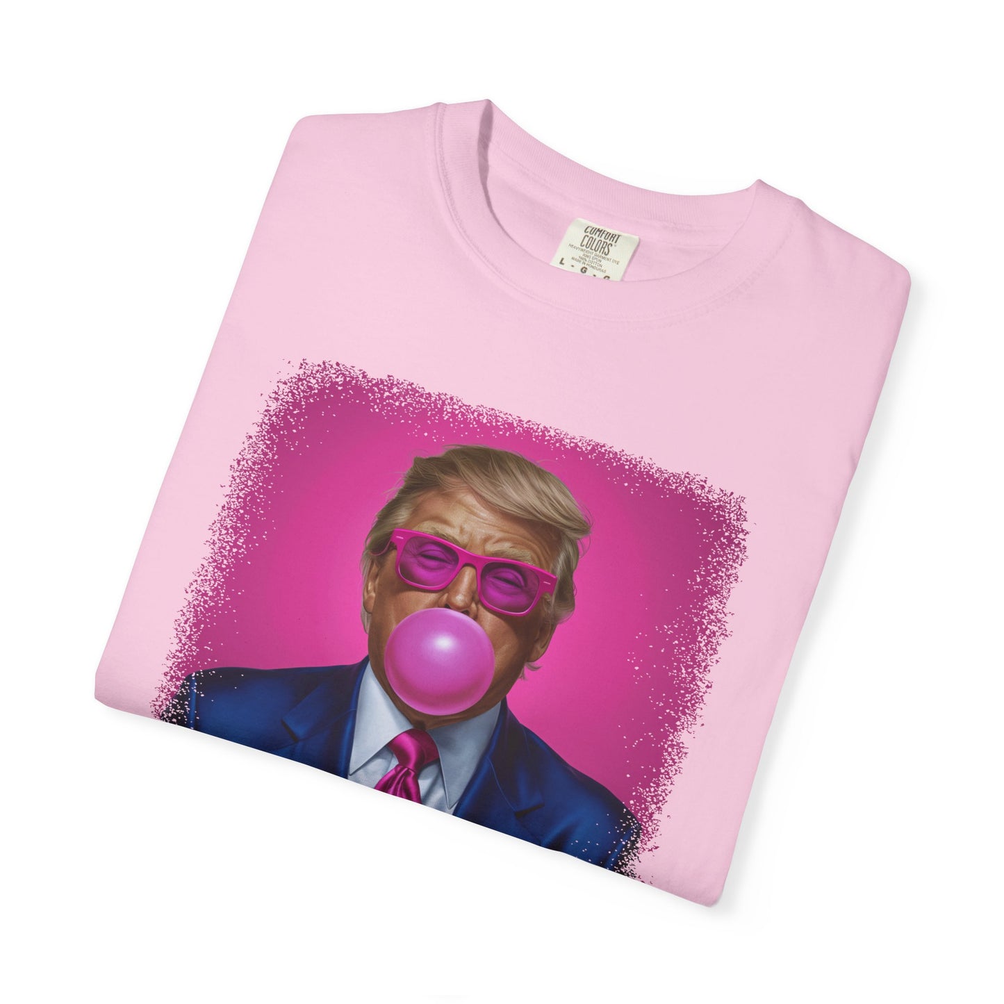 Bubblegum Bliss Comfort Tee - Cute Donald Trump Graphic - Womens Soft Comfort Color T-Shirt - MAGA