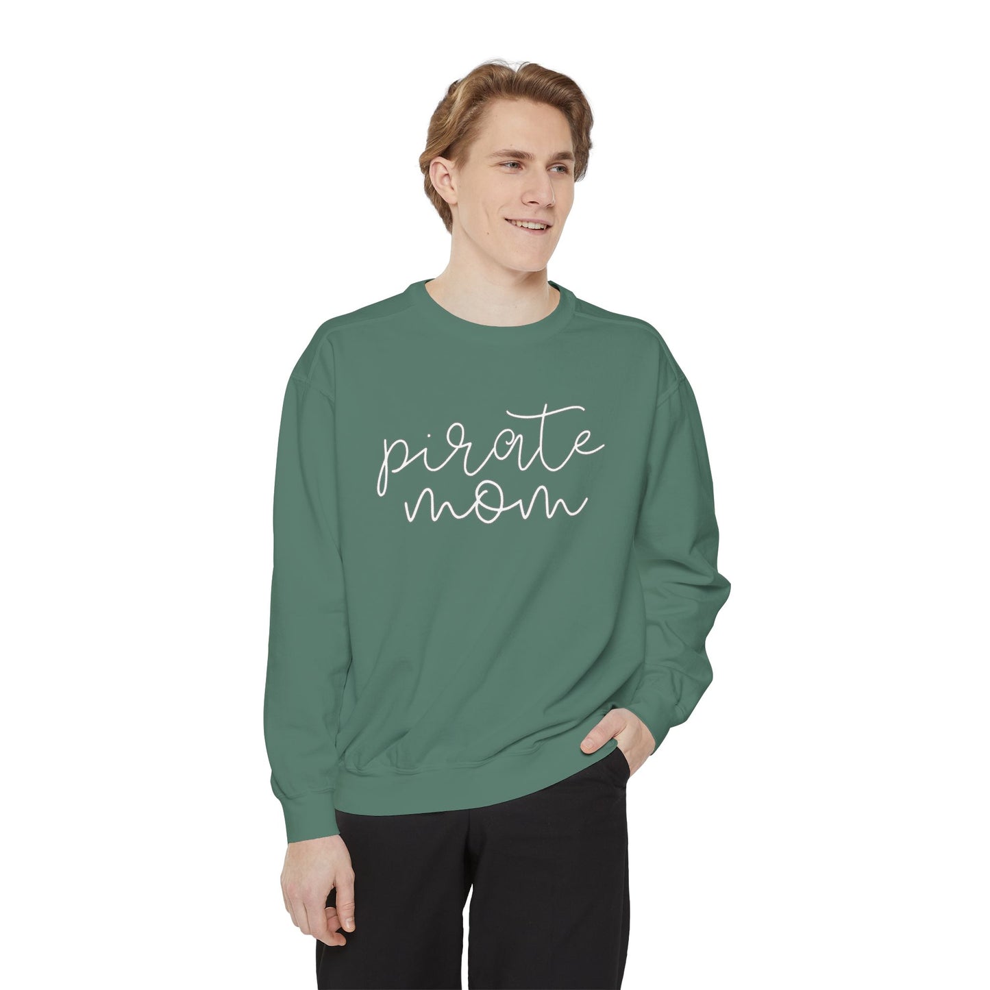 Pirate Mom Comfort Color Sweatshirt - Pirate Theme Shirt - Mom Shirt - Women's Mascot Crewneck