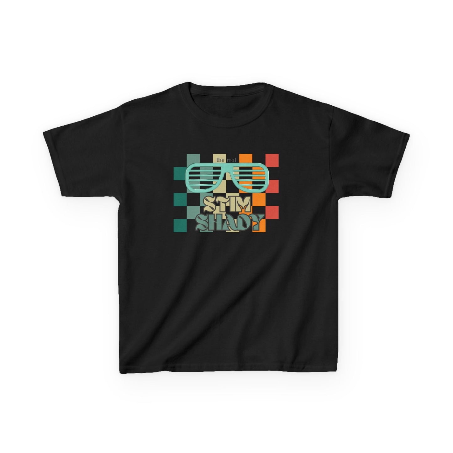 Neurodiversity Kids Tee, Autism Awareness Shirt, Stimming Tshirt, Real Stem Shady, Children's Heavy Cotton Top