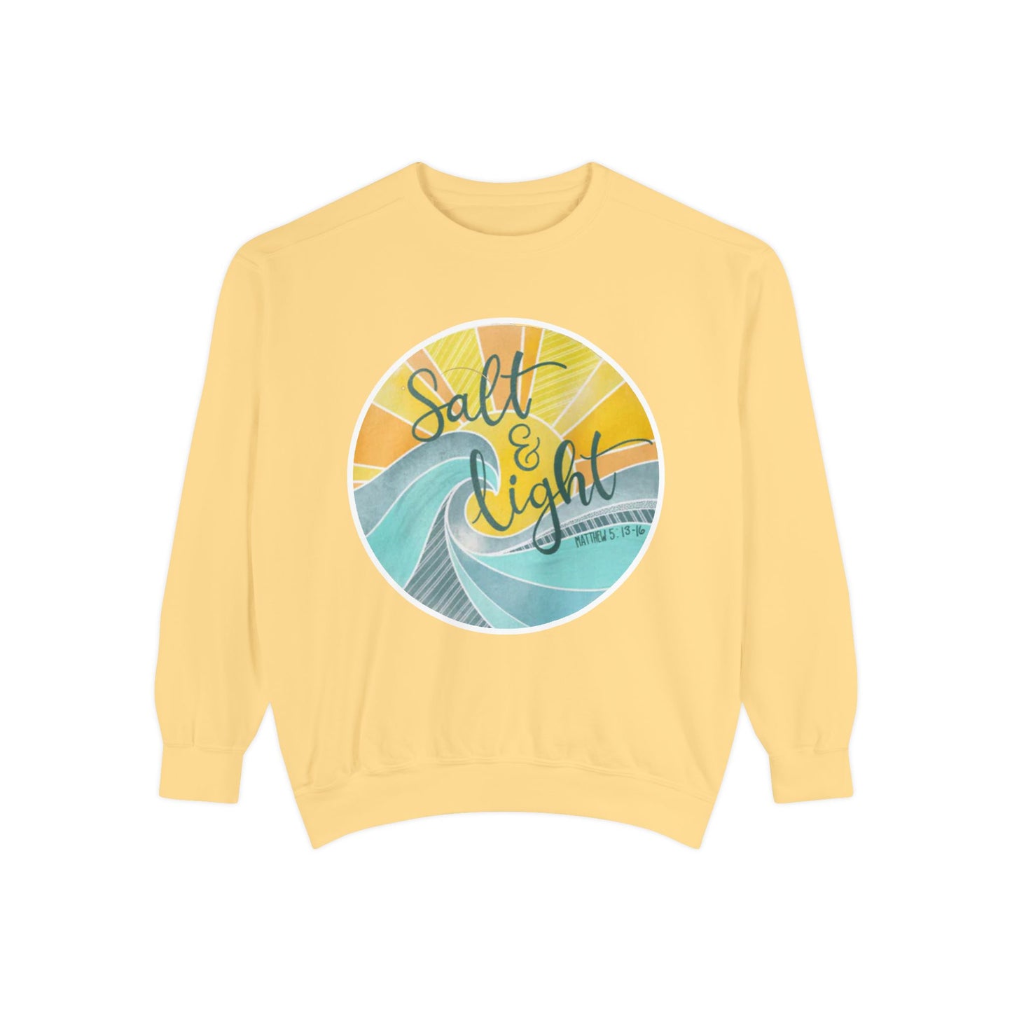 Salt and Life Christian Comfort Color Crewneck Sweatshirt - Inspirational Bible Verse Apparel - Secret Sister Gift - Gift for Her -