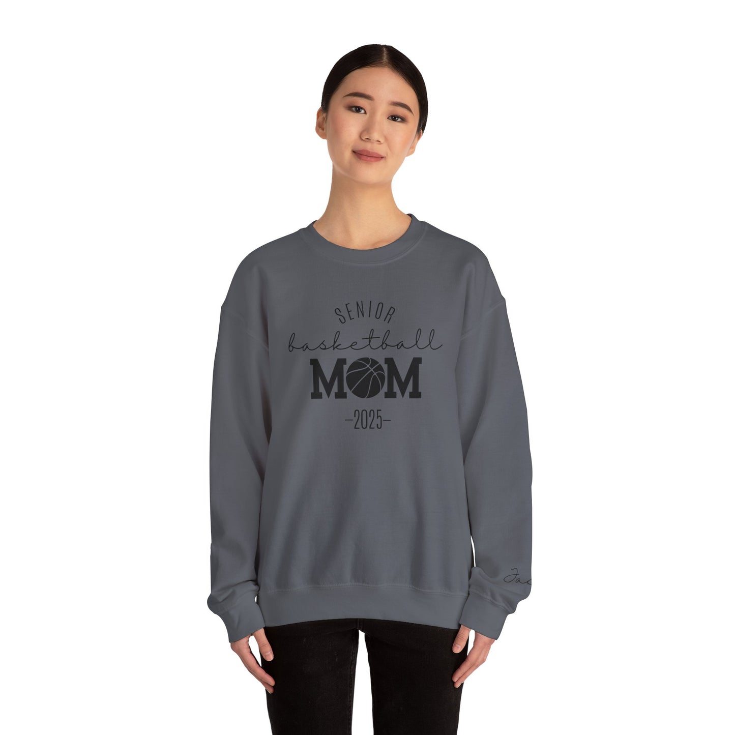 Basketball Mom Personalized Crewneck Sweatshirt for Senior Player, Team Mom Gift, Sports Mom Apparel, Customized Basketball Mom Sweatshirt