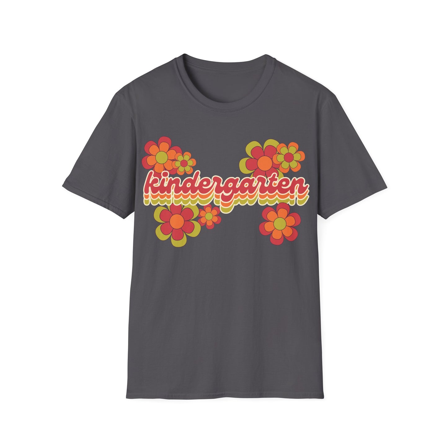 Kindergarten Teacher Tee - Colorful Retro Floral Grade Level T-Shirt - Teacher appreciation - Back to School Shirt