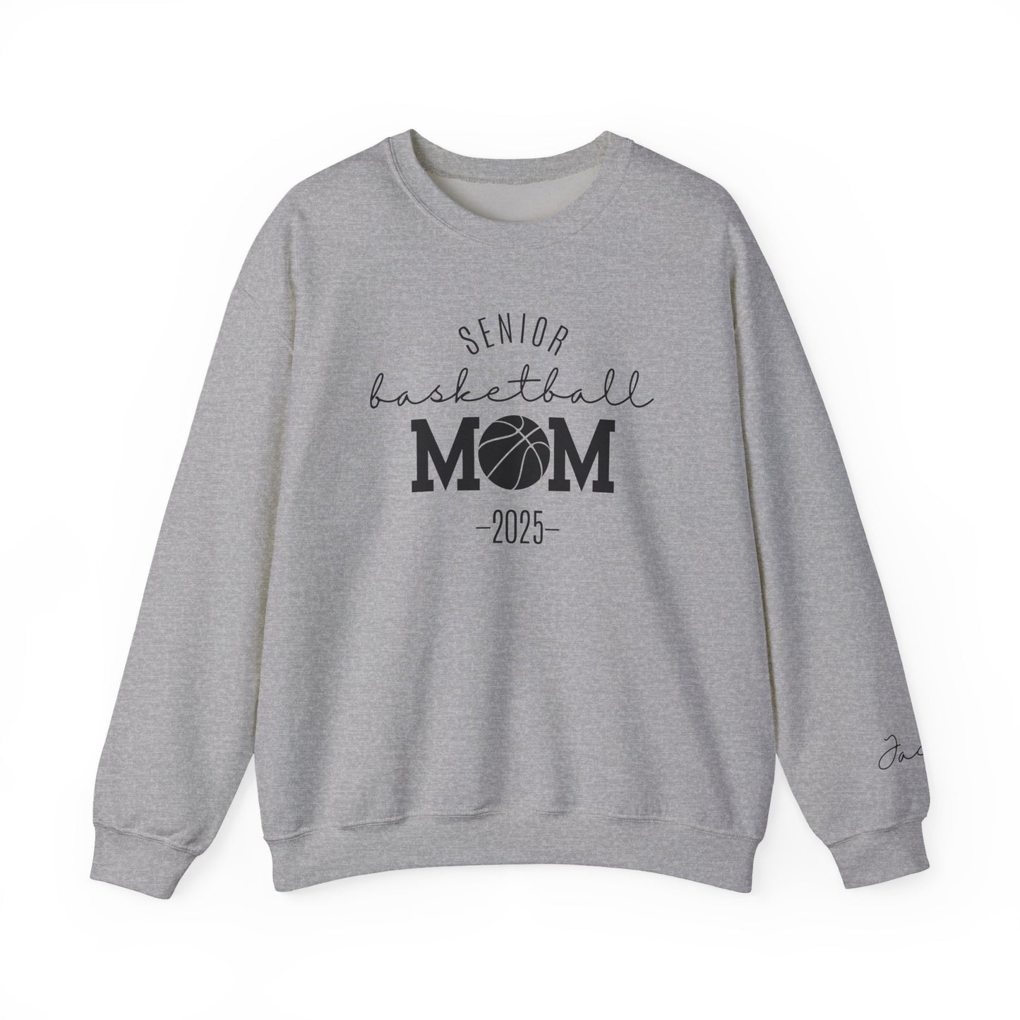 Basketball Mom Personalized Crewneck Sweatshirt for Senior Player, Team Mom Gift, Sports Mom Apparel, Customized Basketball Mom Sweatshirt