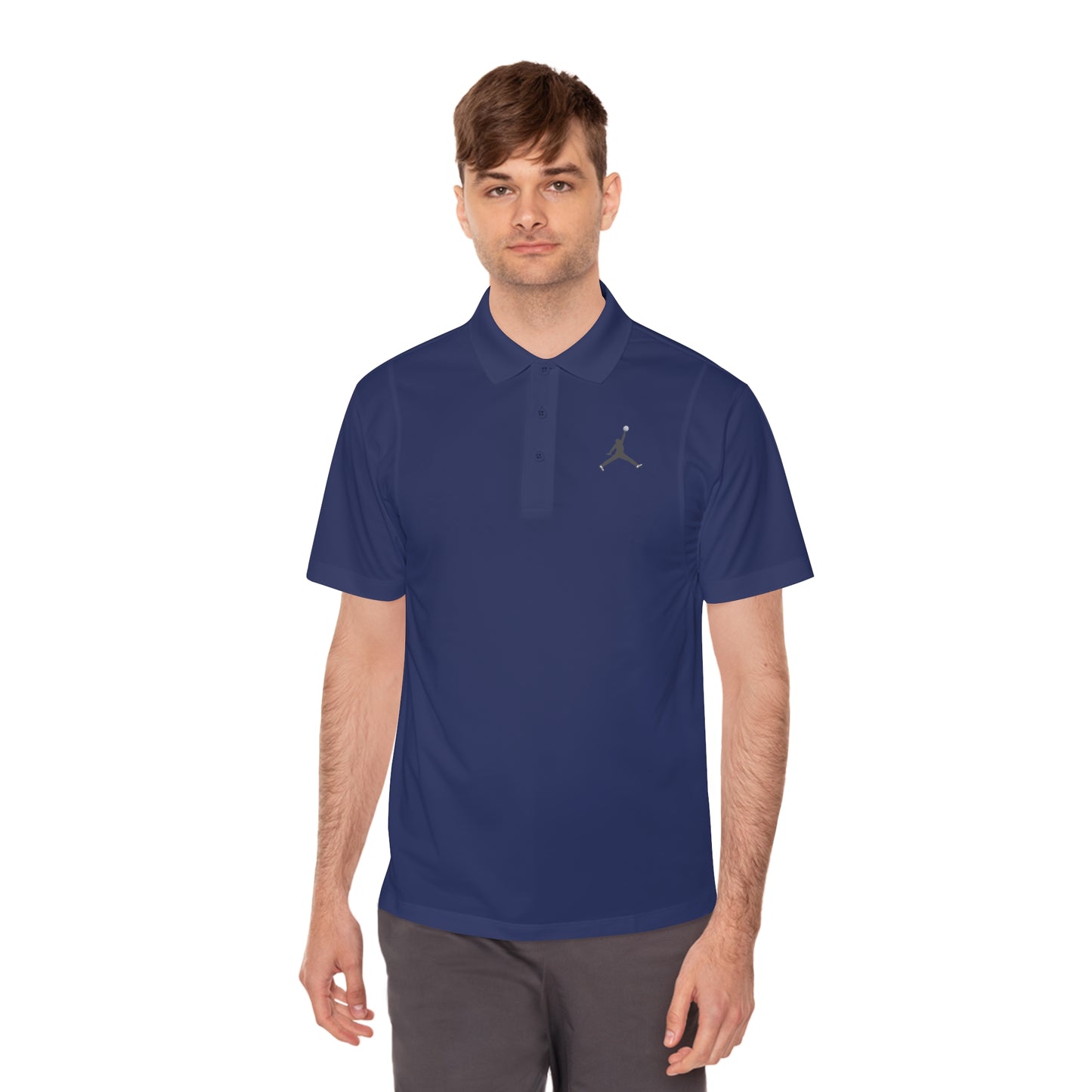Men's Sport Polo Shirt; Golf Sports Men's Polo Shirt with Jordan Sign and Golf Ball Motif- Jordan Inspired Golf Apparel