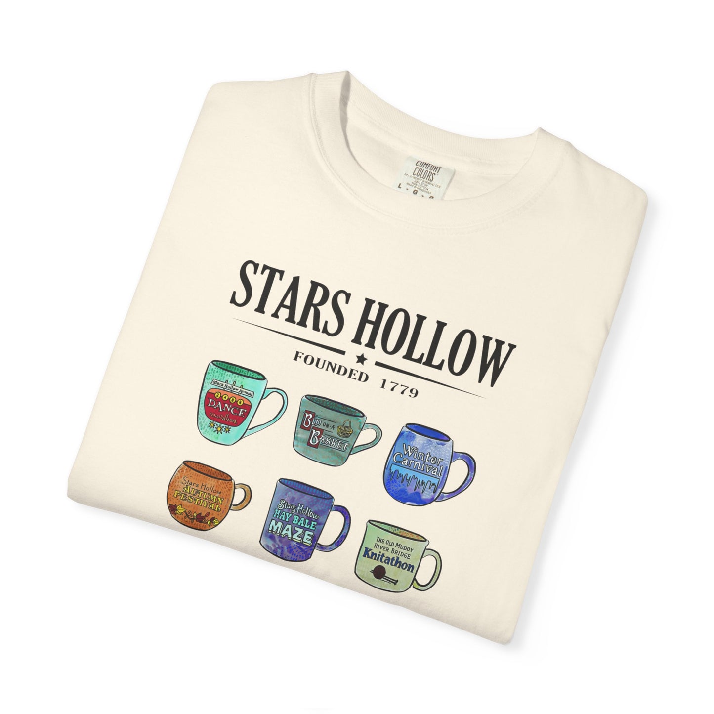 Gilmore Girls Inspired Stars Hollow Coffee Cup T-Shirt - Comfort Colors Tee - Cozy Fan Apparel