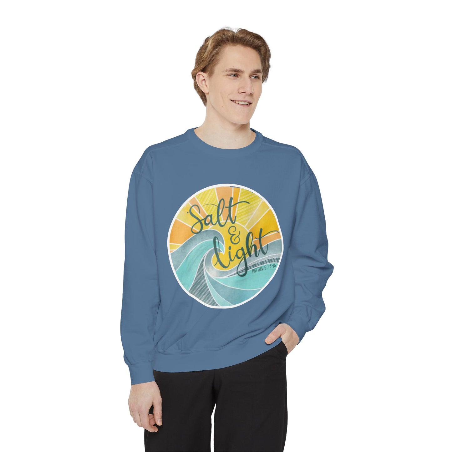 Salt and Life Christian Comfort Color Crewneck Sweatshirt - Inspirational Bible Verse Apparel - Secret Sister Gift - Gift for Her -