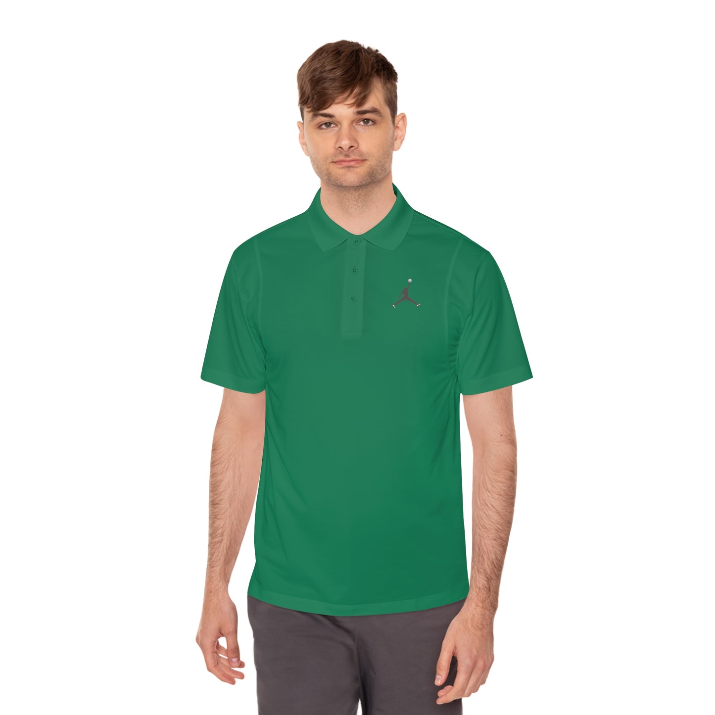 Men's Sport Polo Shirt; Golf Sports Men's Polo Shirt with Jordan Sign and Golf Ball Motif- Jordan Inspired Golf Apparel