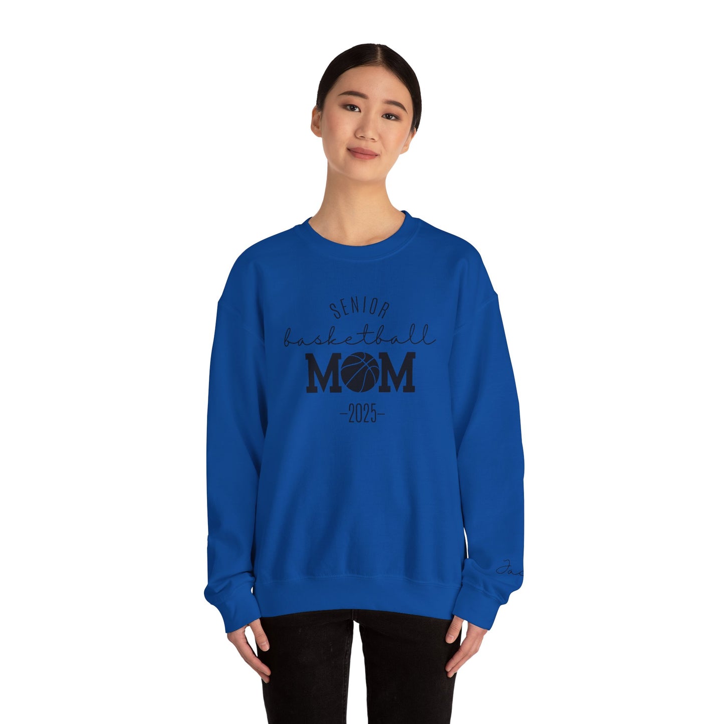 Basketball Mom Personalized Crewneck Sweatshirt for Senior Player, Team Mom Gift, Sports Mom Apparel, Customized Basketball Mom Sweatshirt
