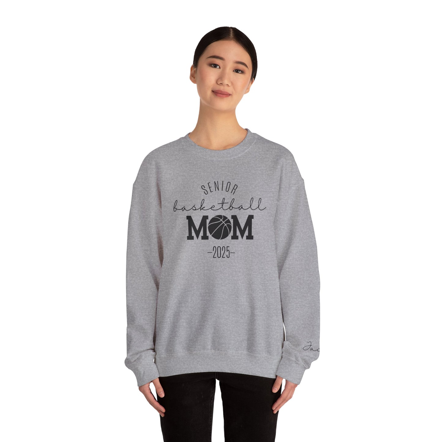 Basketball Mom Personalized Crewneck Sweatshirt for Senior Player, Team Mom Gift, Sports Mom Apparel, Customized Basketball Mom Sweatshirt