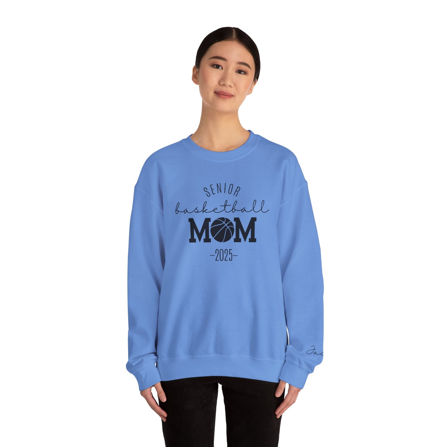 Basketball Mom Personalized Crewneck Sweatshirt for Senior Player, Team Mom Gift, Sports Mom Apparel, Customized Basketball Mom Sweatshirt