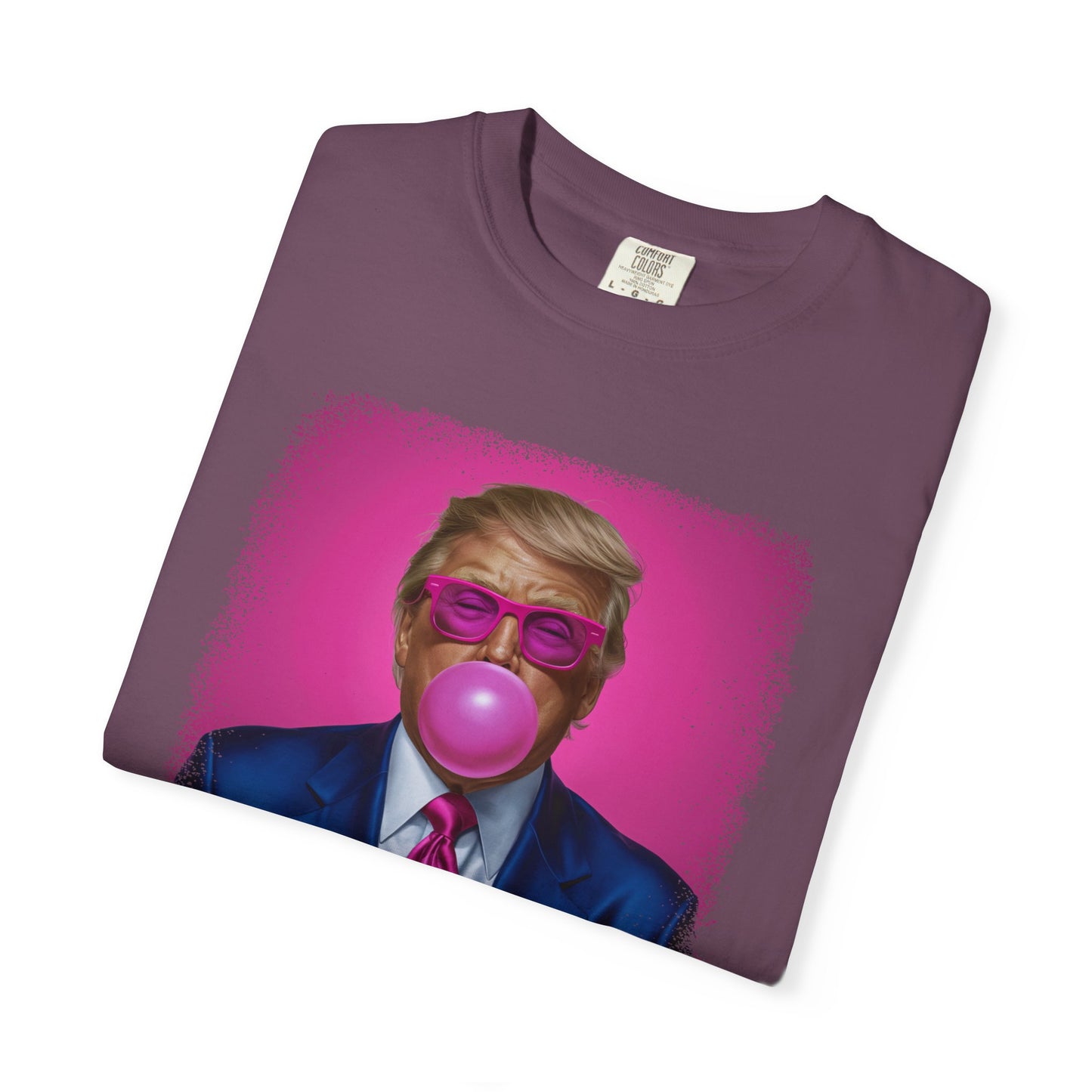 Bubblegum Bliss Comfort Tee - Cute Donald Trump Graphic - Womens Soft Comfort Color T-Shirt - MAGA