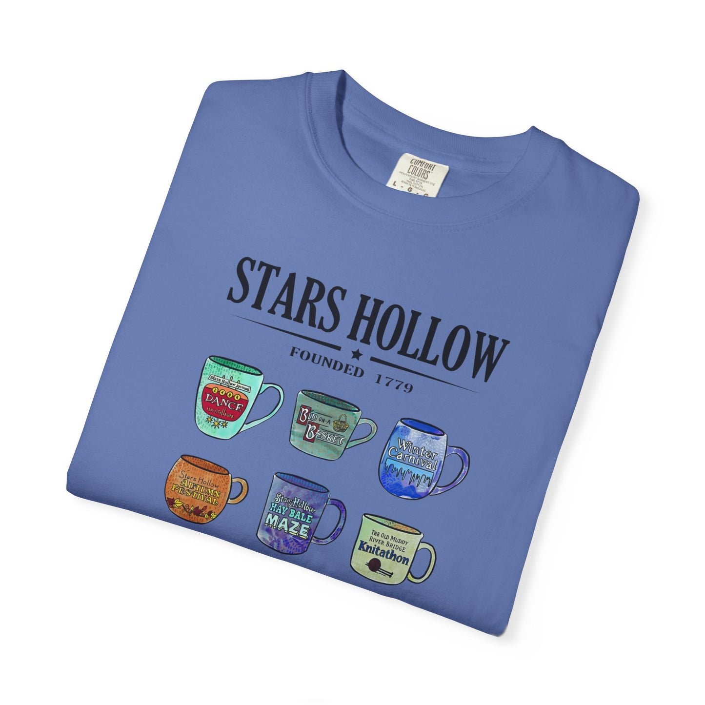 Gilmore Girls Inspired Stars Hollow Coffee Cup T-Shirt - Comfort Colors Tee - Cozy Fan Apparel