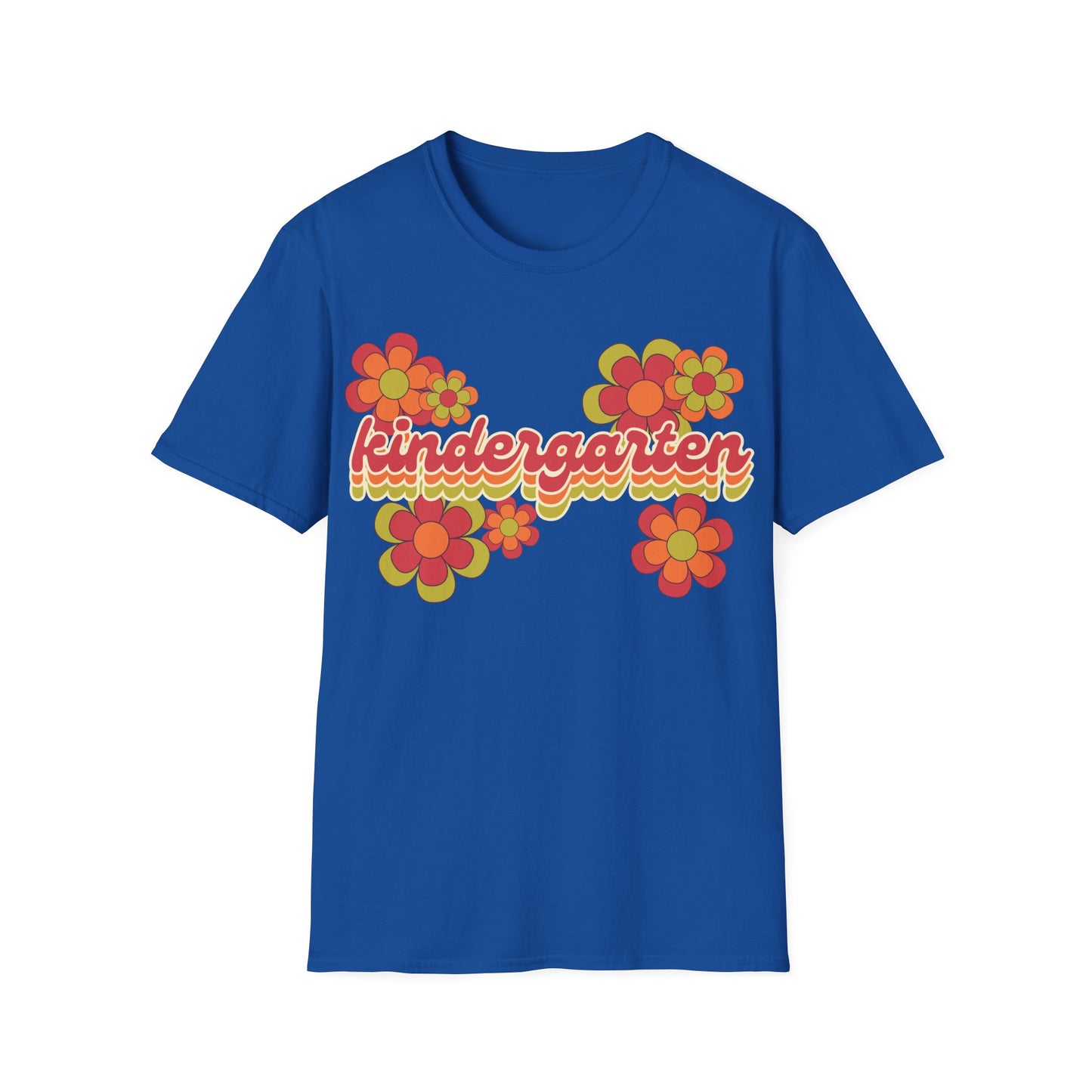 Kindergarten Teacher Tee - Colorful Retro Floral Grade Level T-Shirt - Teacher appreciation - Back to School Shirt