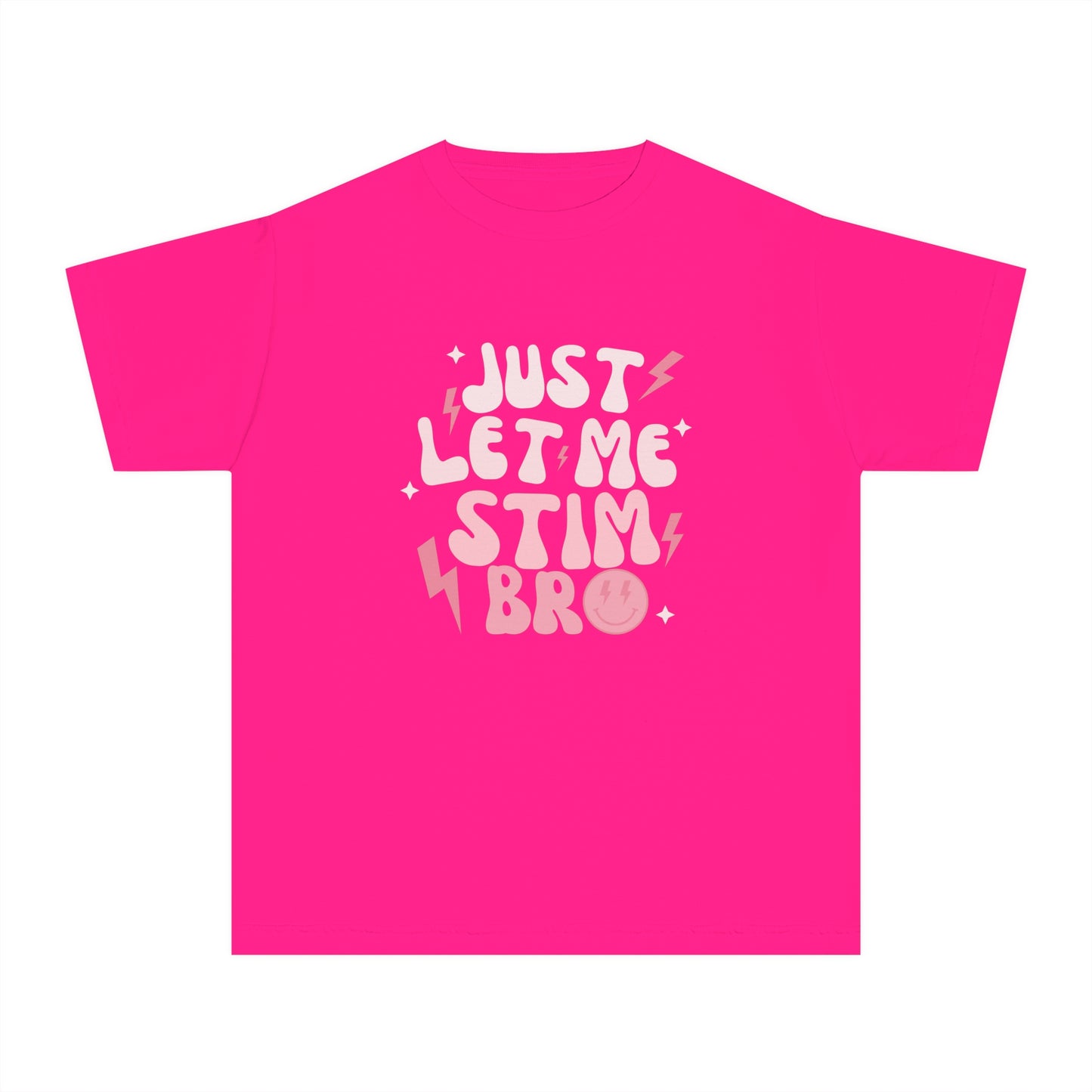 Just Let Me Stim - Autism Acceptance T-shirt - Smiley Face Shirt for Boys or Girls