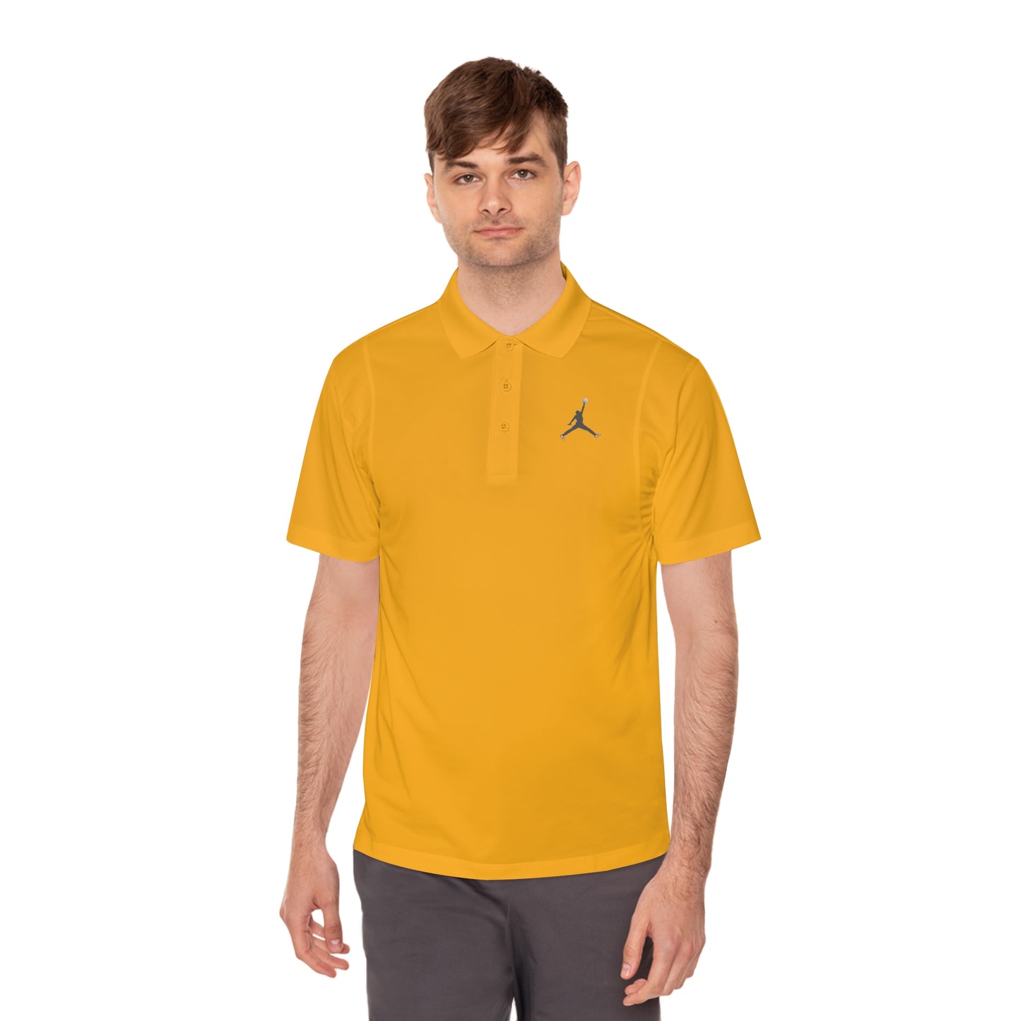Men's Sport Polo Shirt; Golf Sports Men's Polo Shirt with Jordan Sign and Golf Ball Motif- Jordan Inspired Golf Apparel