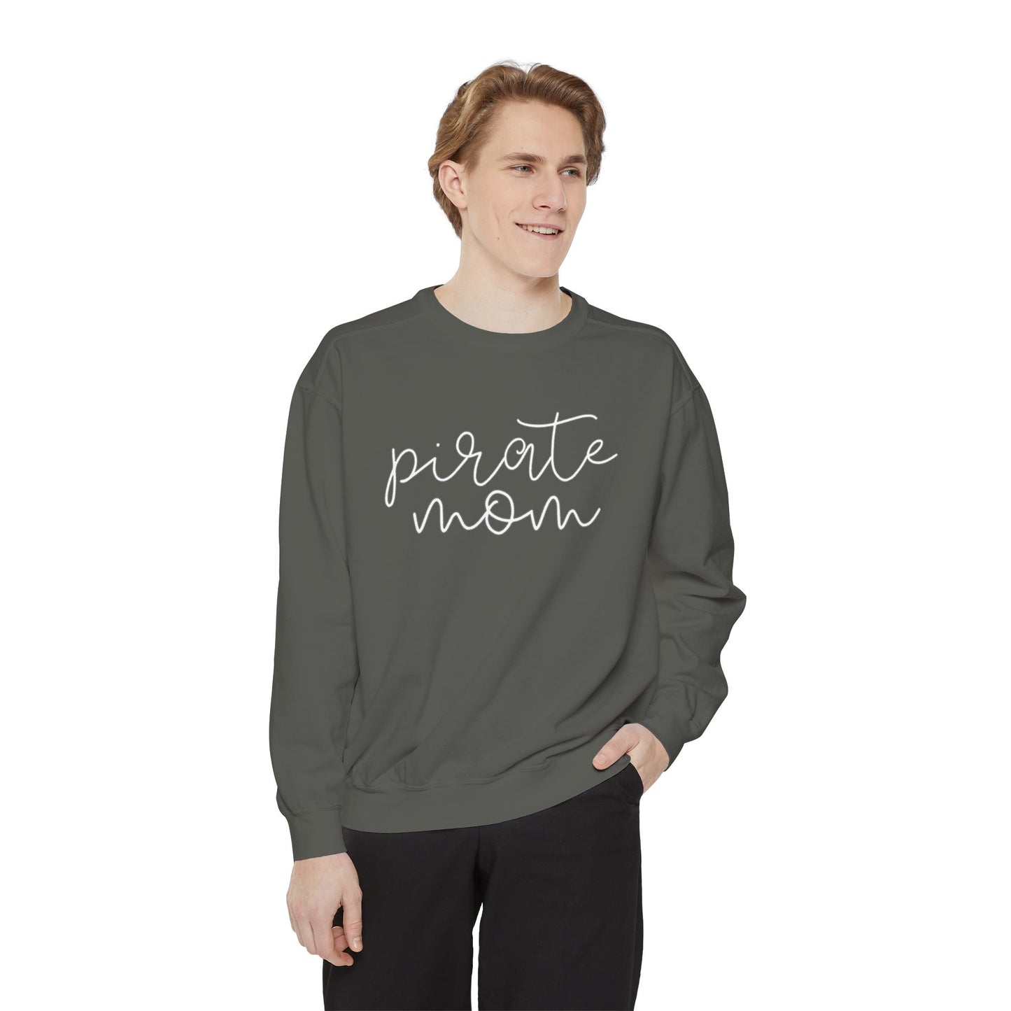 Pirate Mom Comfort Color Sweatshirt - Pirate Theme Shirt - Mom Shirt - Women's Mascot Crewneck