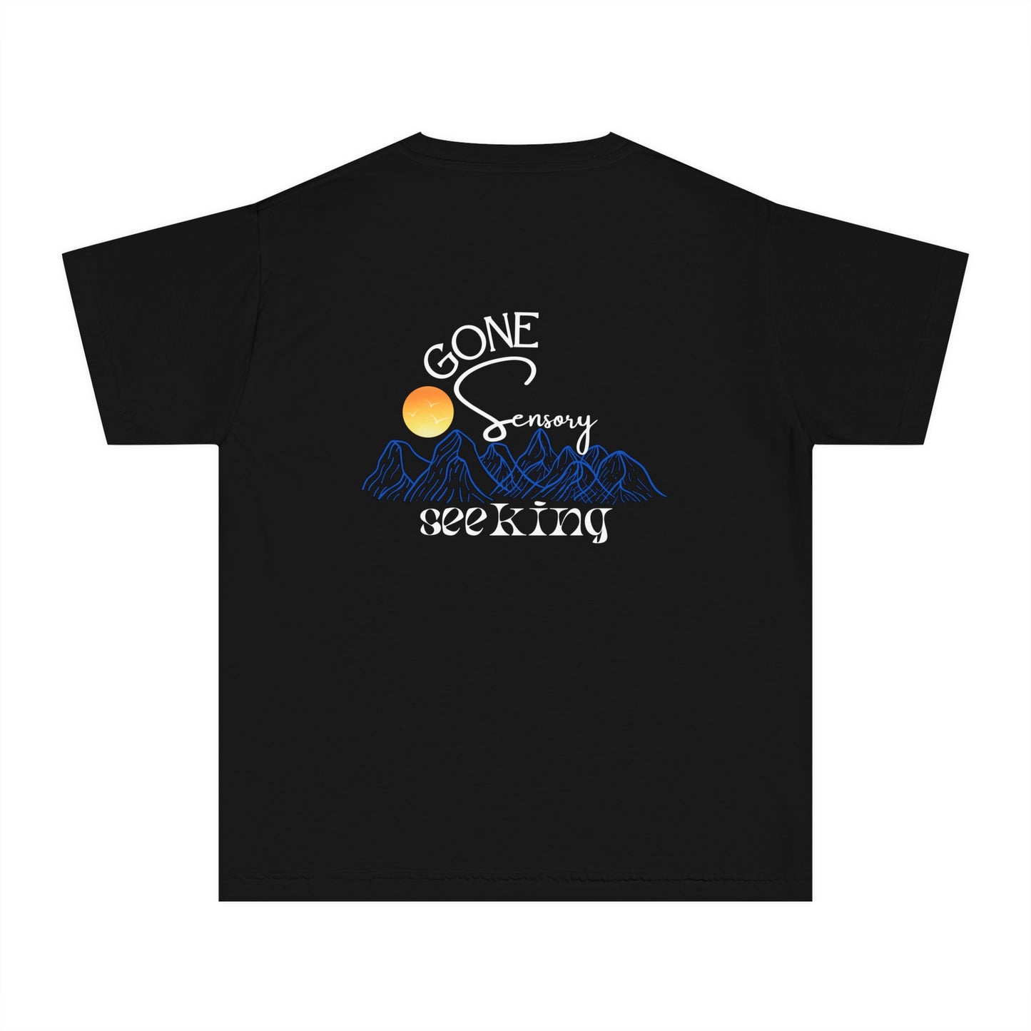 Adventure Awaits - Sensory Seeking Kids T-shirt - Comfort Colors - Autism Acceptance - Front AND back Design
