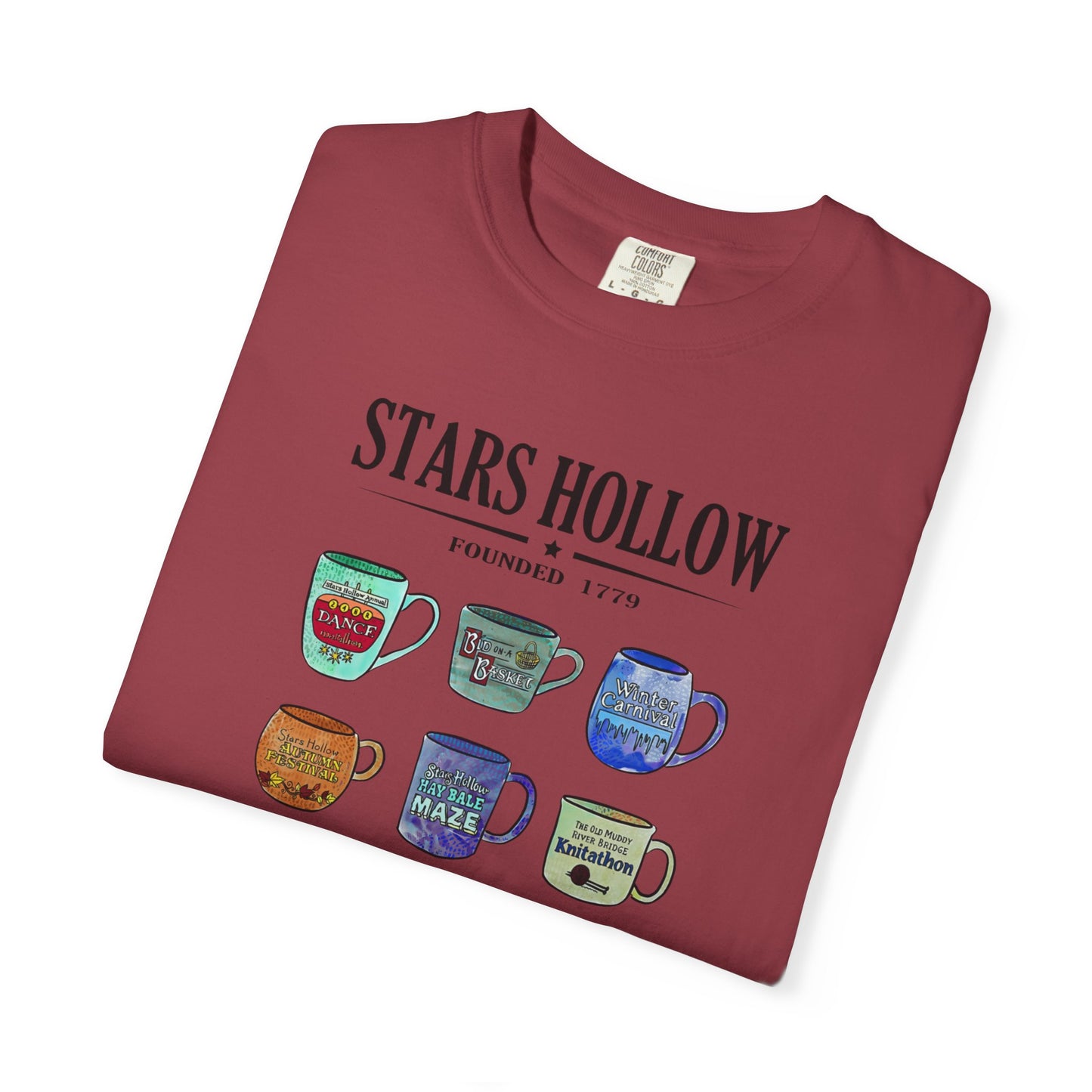 Gilmore Girls Inspired Stars Hollow Coffee Cup T-Shirt - Comfort Colors Tee - Cozy Fan Apparel