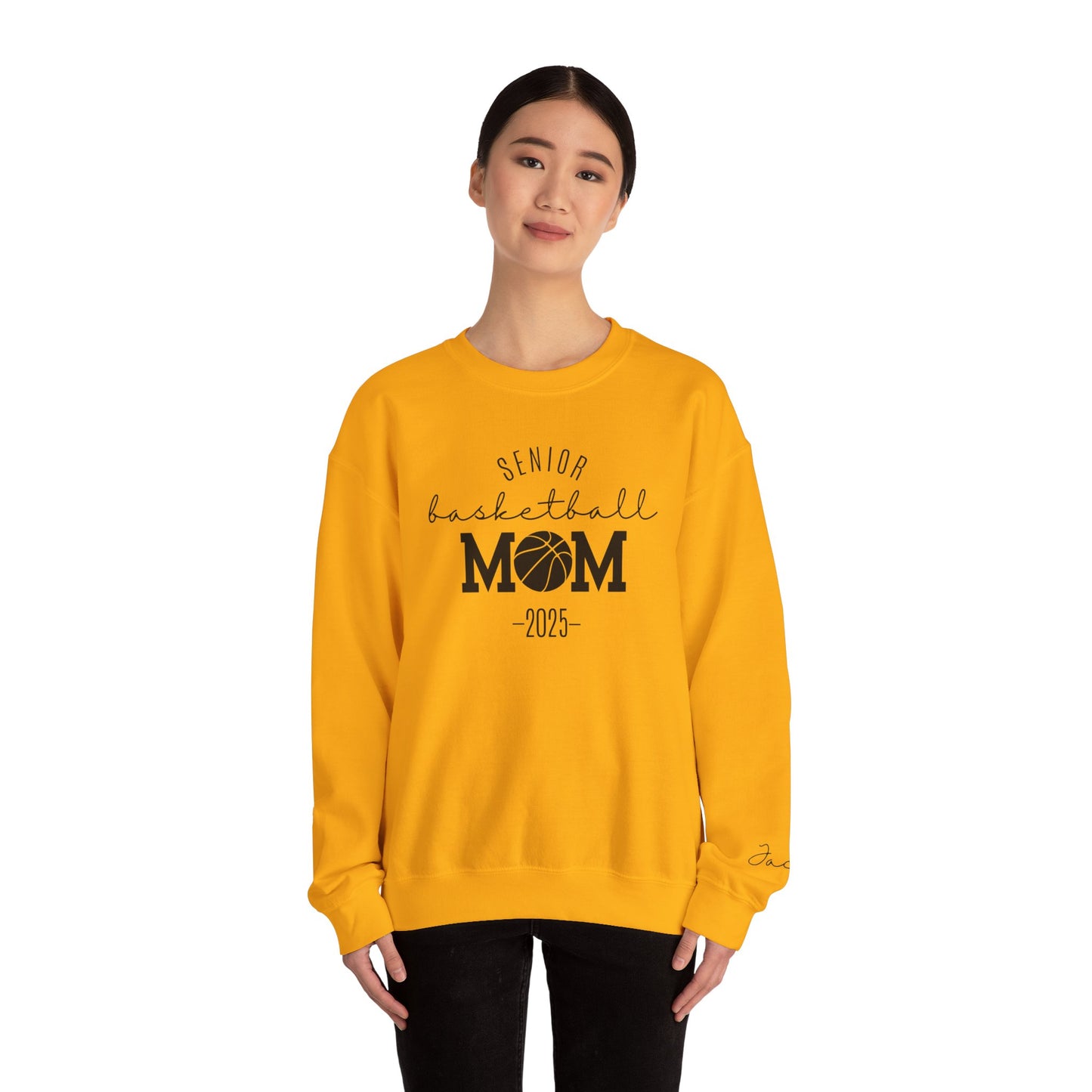 Basketball Mom Personalized Crewneck Sweatshirt for Senior Player, Team Mom Gift, Sports Mom Apparel, Customized Basketball Mom Sweatshirt