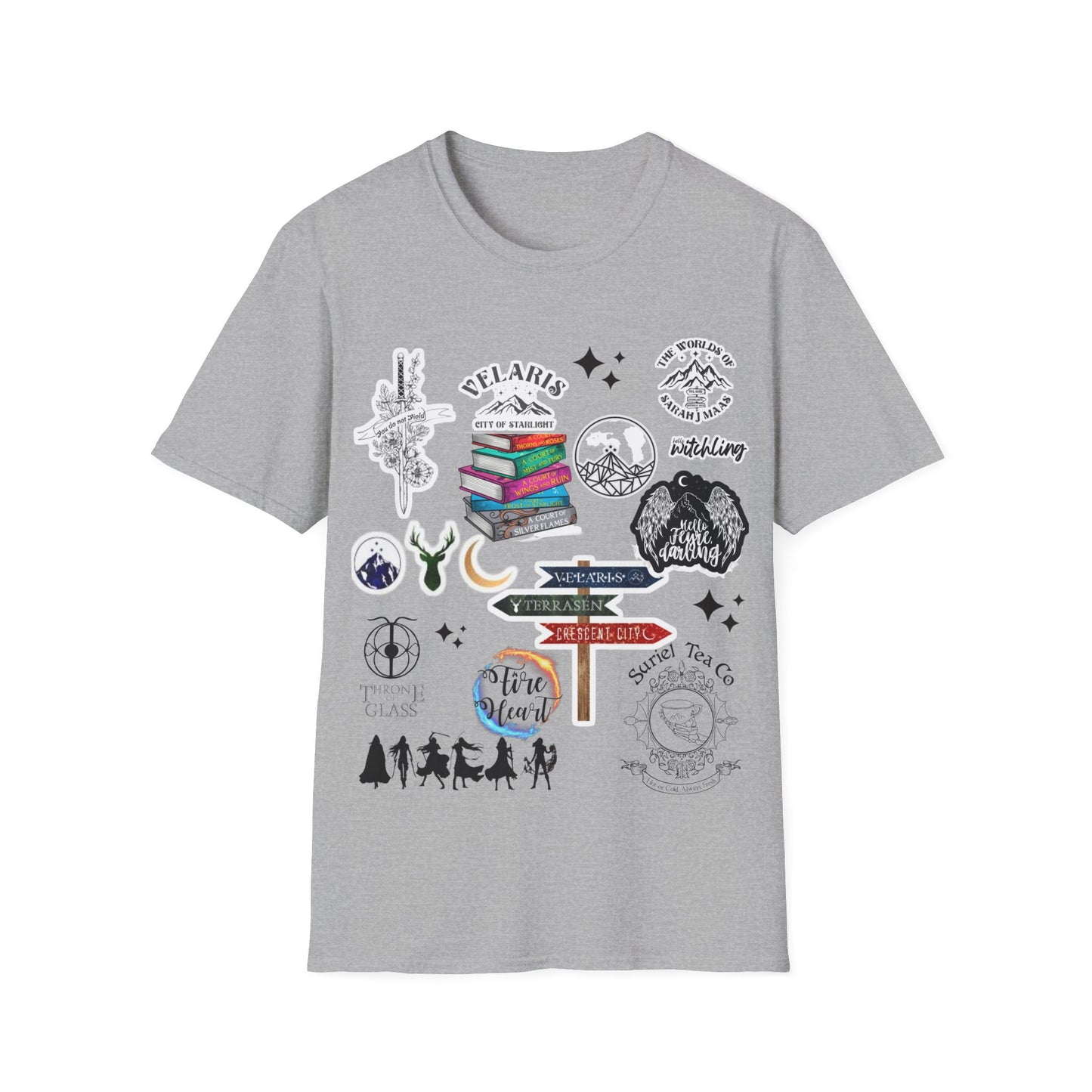 Sarah J Maas Theme Book T Shirt; A Court of Thorns and Roses; Throne of Glass; BookTok; Women's Bookworm tee; Fiction; Book lover; Read