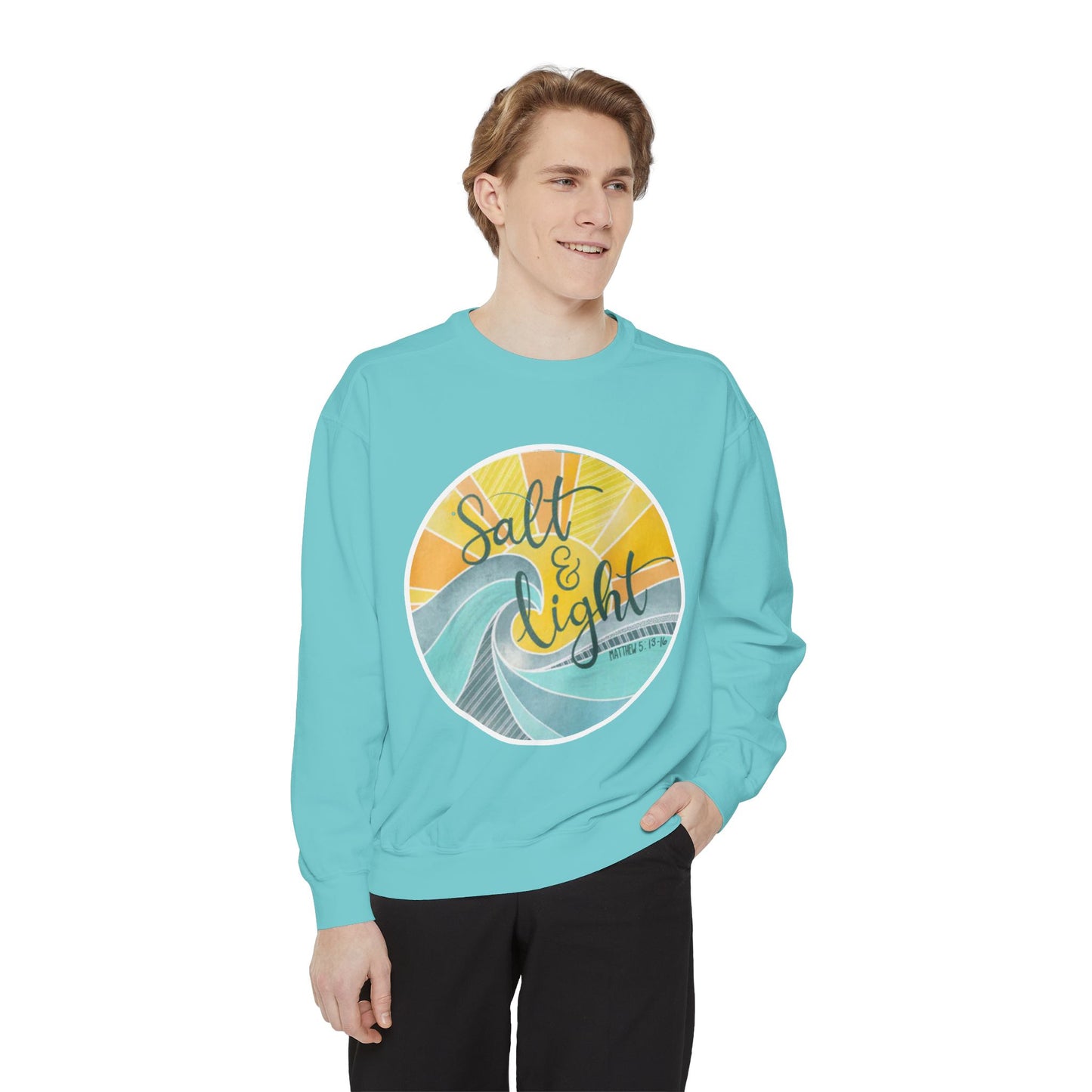 Salt and Life Christian Comfort Color Crewneck Sweatshirt - Inspirational Bible Verse Apparel - Secret Sister Gift - Gift for Her -