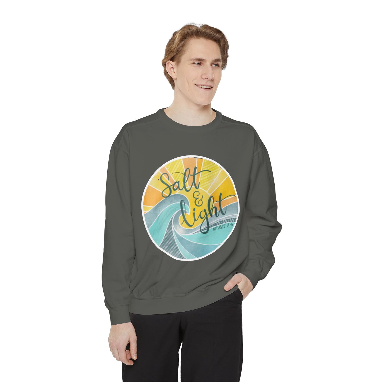 Salt and Life Christian Comfort Color Crewneck Sweatshirt - Inspirational Bible Verse Apparel - Secret Sister Gift - Gift for Her -