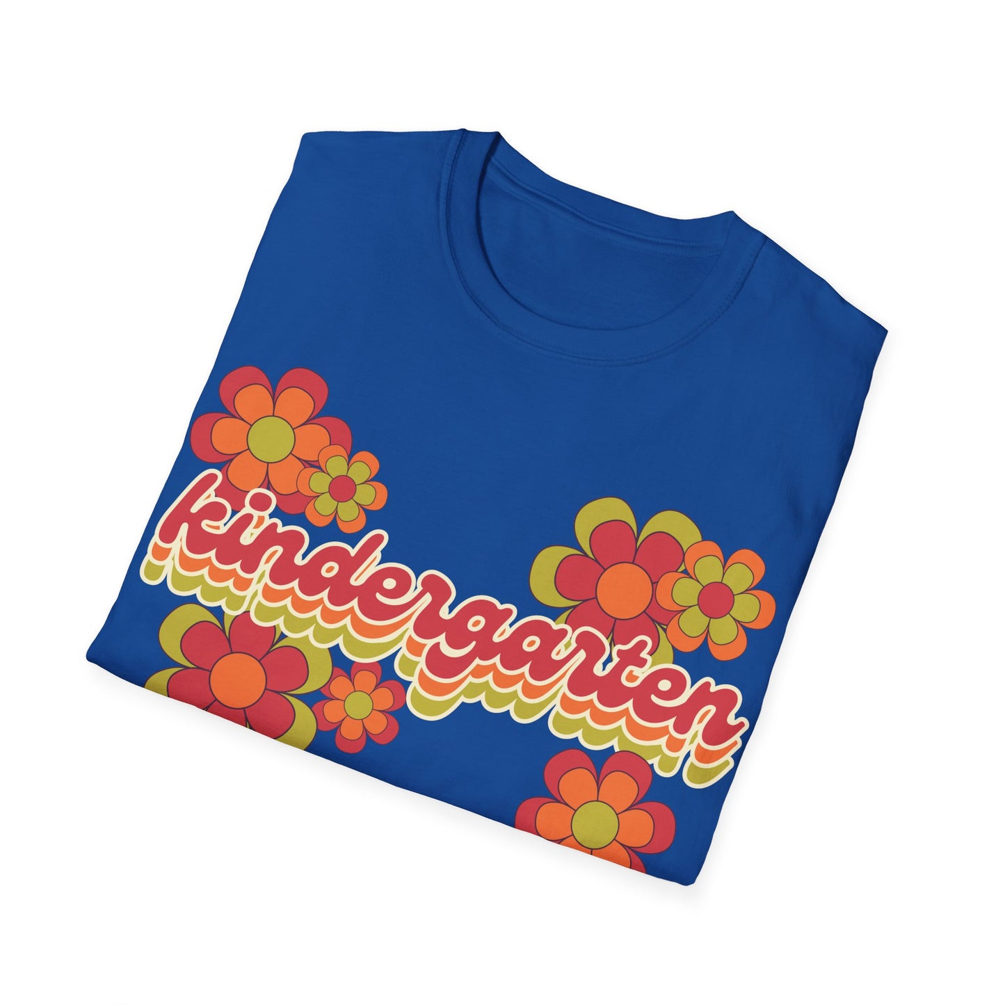 Kindergarten Teacher Tee - Colorful Retro Floral Grade Level T-Shirt - Teacher appreciation - Back to School Shirt