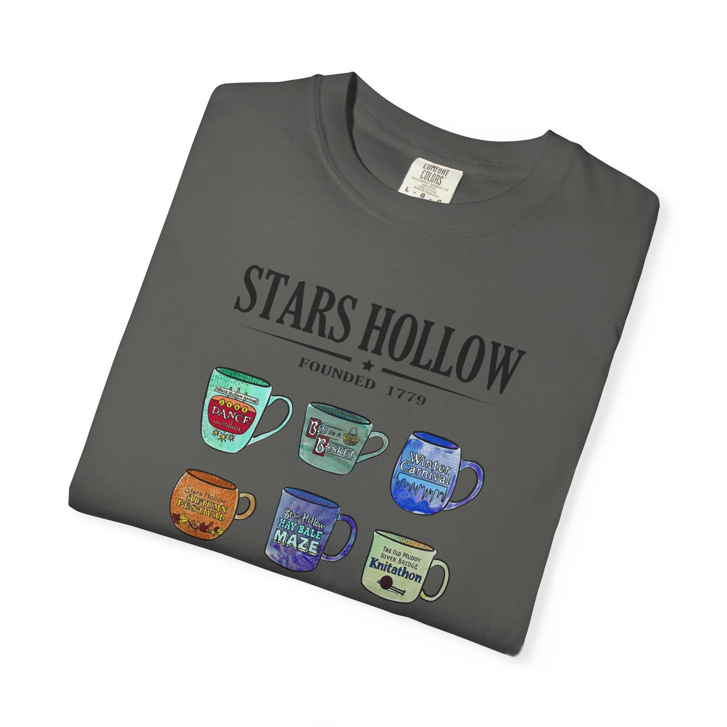 Gilmore Girls Inspired Stars Hollow Coffee Cup T-Shirt - Comfort Colors Tee - Cozy Fan Apparel